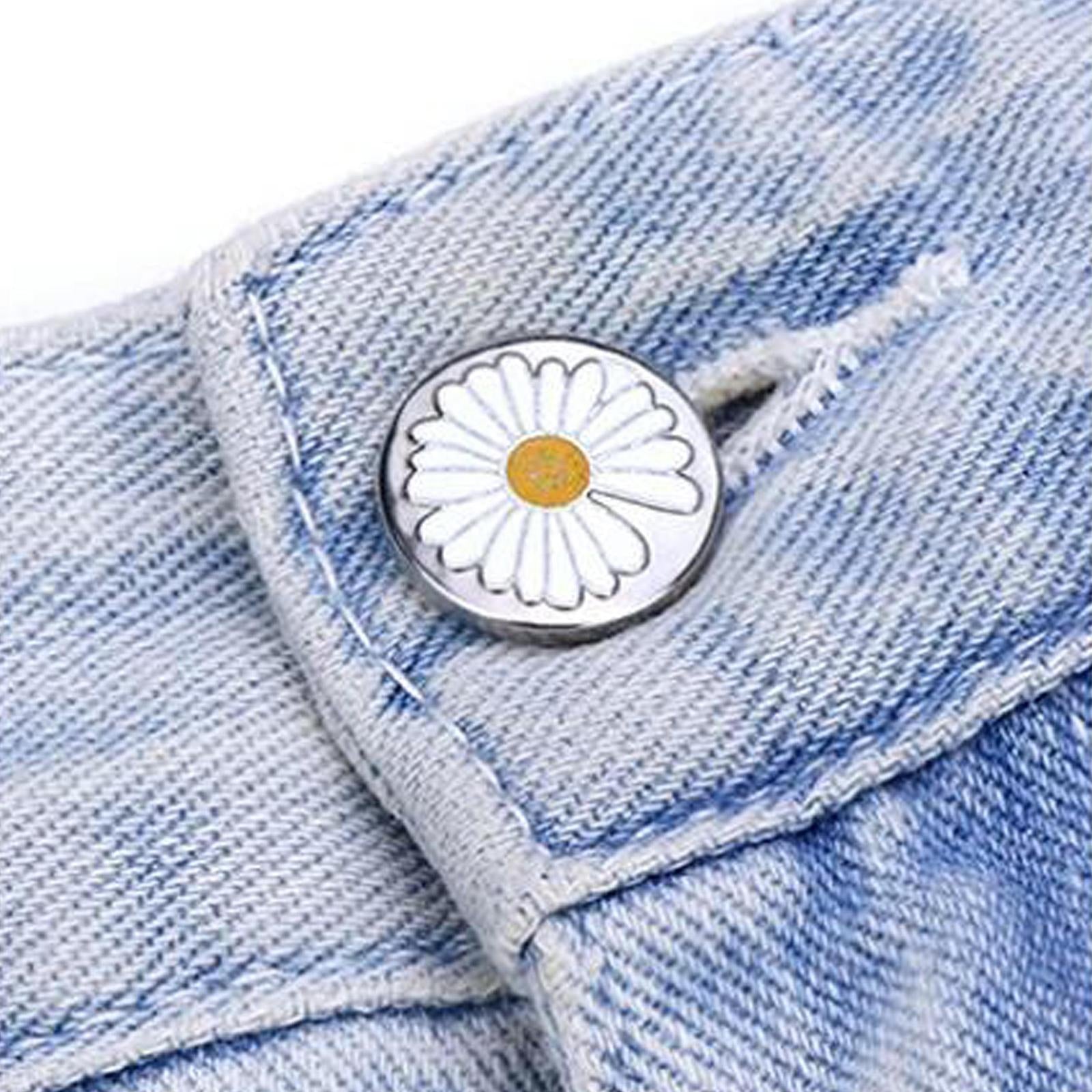 12x 17mm Jeans Buttons Repair Studs for Jean Pant Replace Silver Daisy