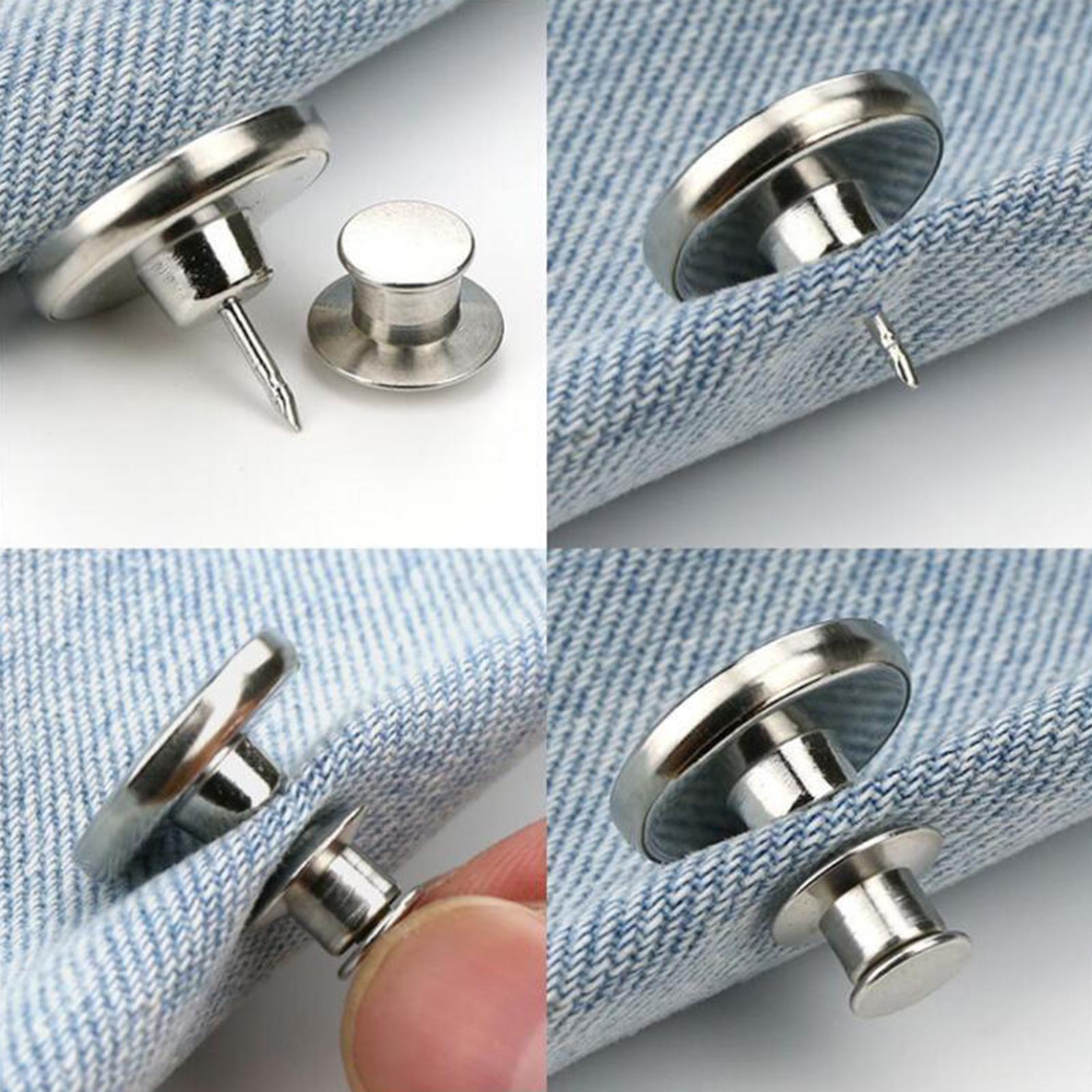 12x 17mm Jeans Buttons Repair Studs for Jean Pant Replace Silver Daisy