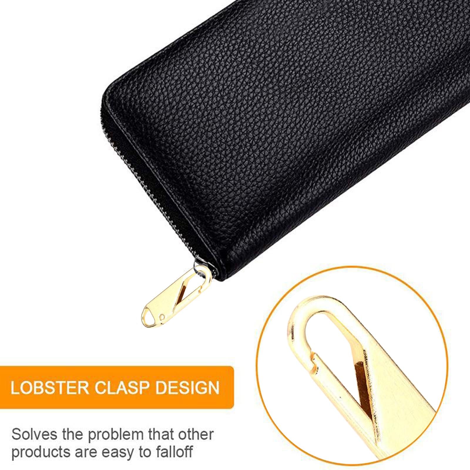 10 Pcs Zipper Pull Replacement Metal Zipper Gripper Fixer Tabs  Golden