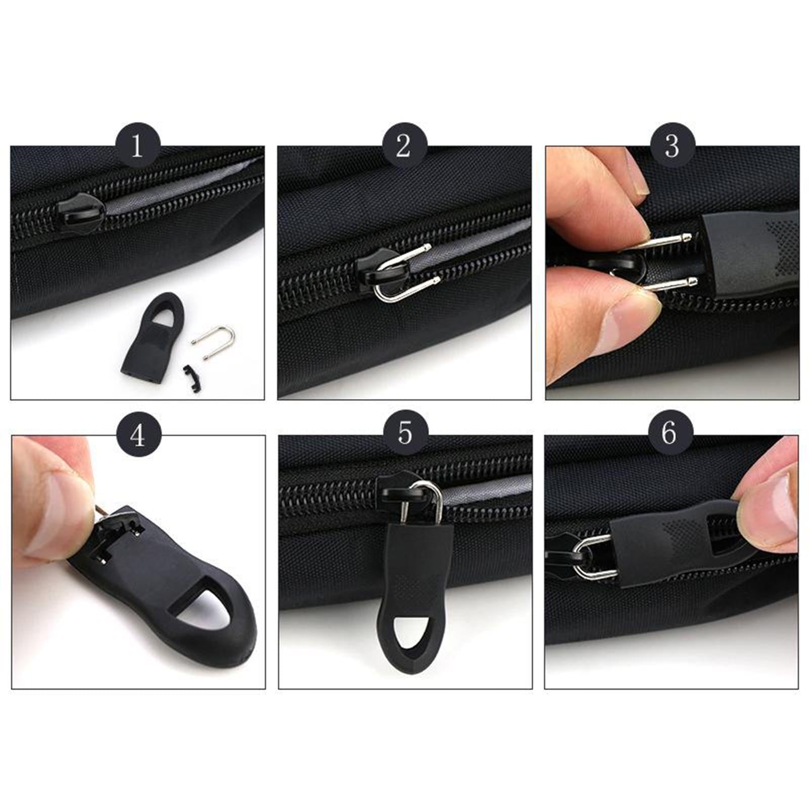 10Pcs Detachable Zip Fixer Zipper Tags Repair Pull Tab Brown 2.5x1.5cm
