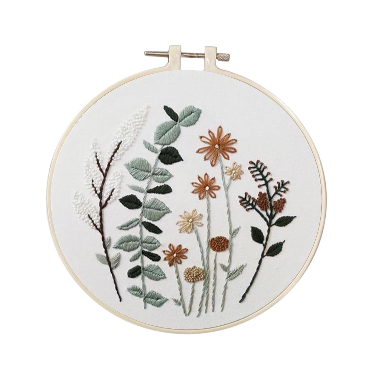 1 Set Embrodiery Starter Kits with Basic Tools DIY Needlework Gift B