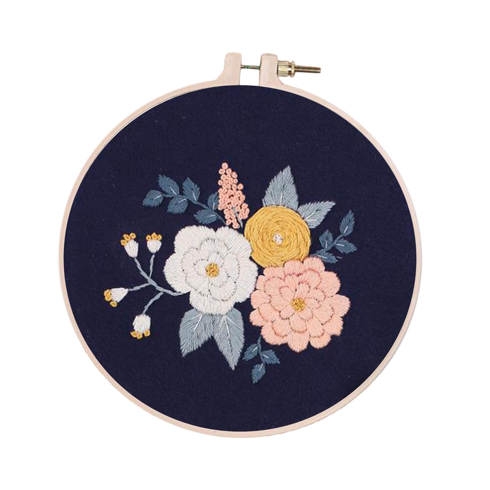 Handmade Embroidery Kit Plants Cross Stitch Material Hand Craft Hoop Style 2
