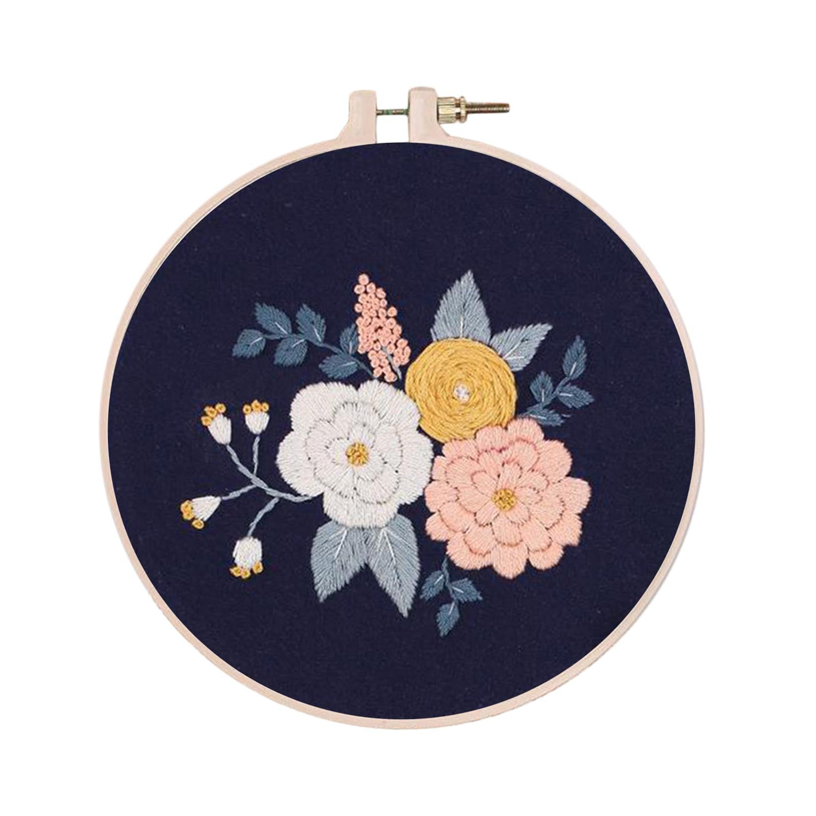 Handmade Embroidery Kit Plants Cross Stitch Material Hand Craft Hoop Style 2