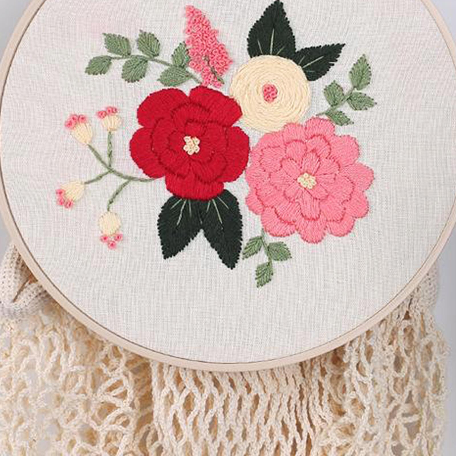 Handmade Embroidery Kit Plants Cross Stitch Material Hand Craft Hoop Style 3