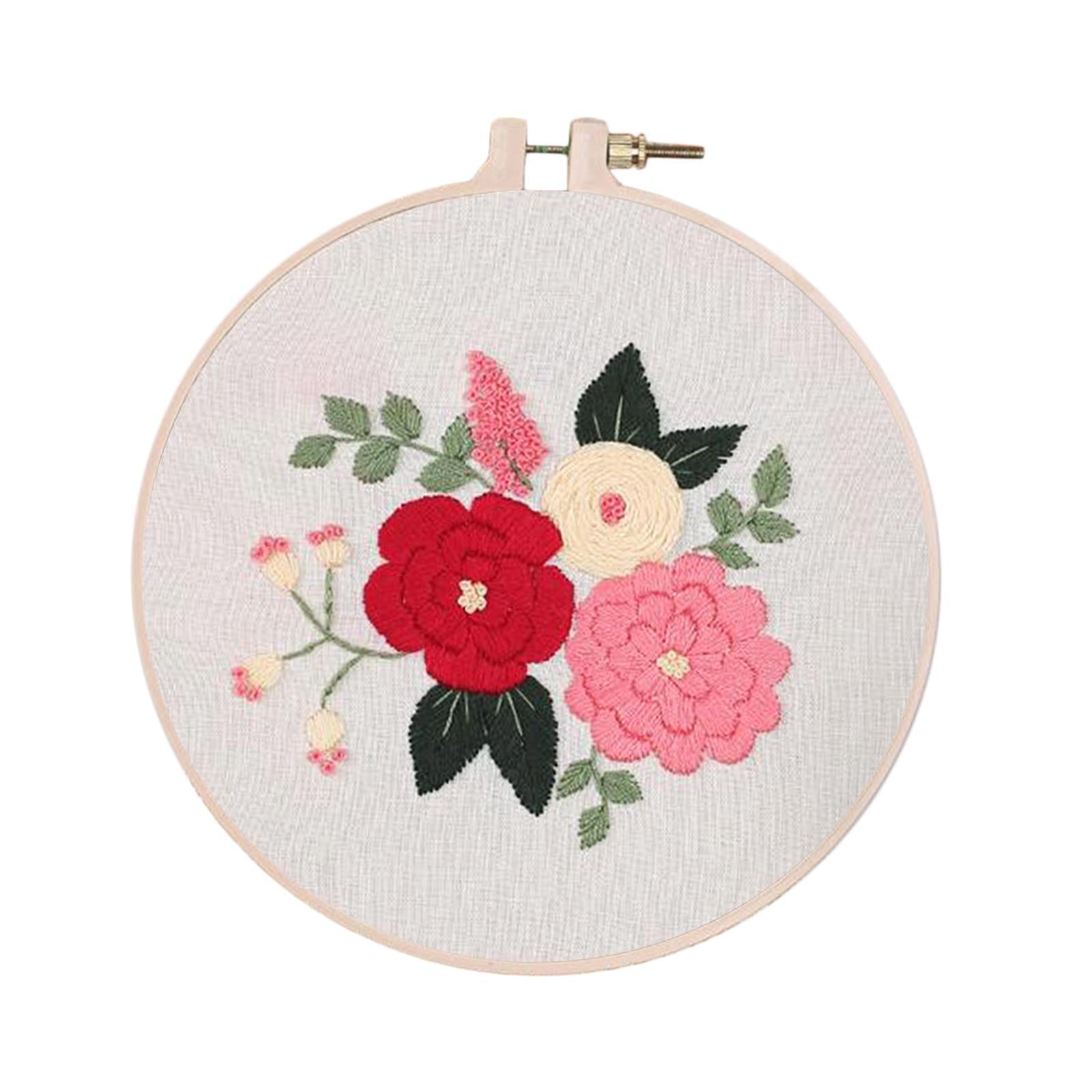 Handmade Embroidery Kit Plants Cross Stitch Material Hand Craft Hoop Style 3