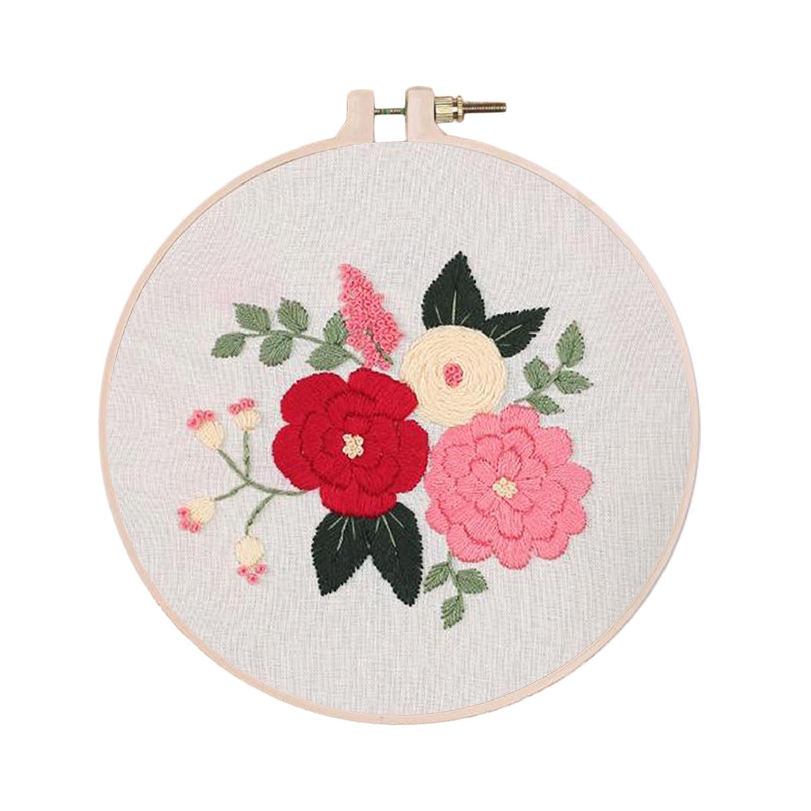 Handmade Embroidery Kit Plants Cross Stitch Material Hand Craft Hoop Style 3