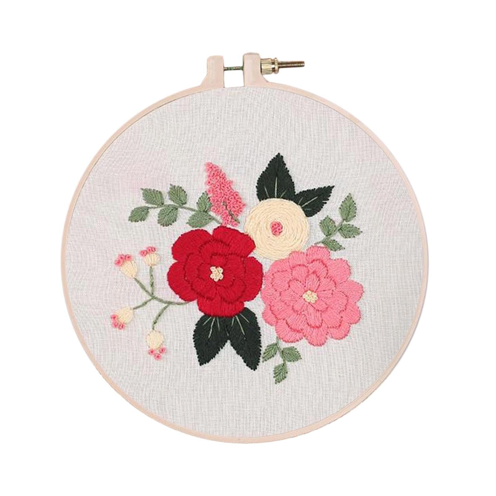 Handmade Embroidery Kit Plants Cross Stitch Material Hand Craft Hoop Style 3