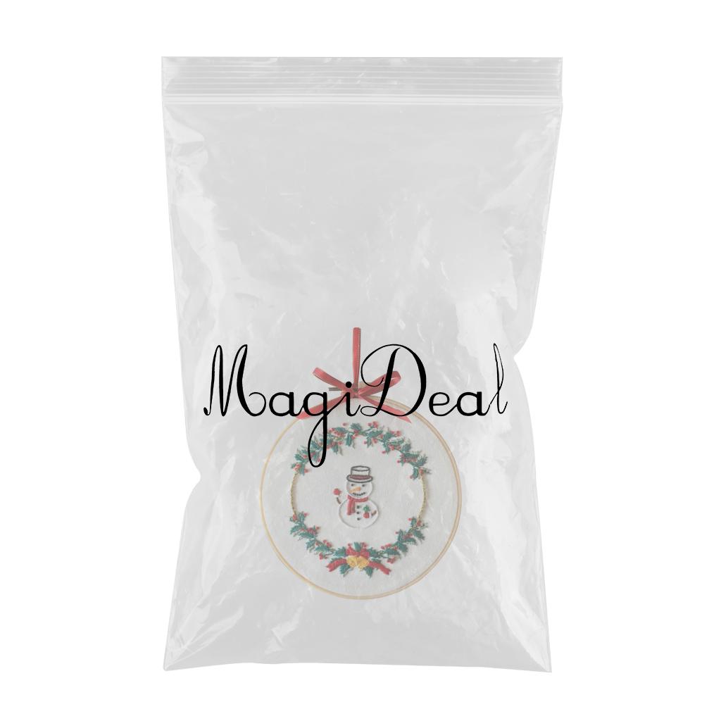 Embroidery Kit Hand Cross Stitch Material Home Decor Making Hoop Snowman