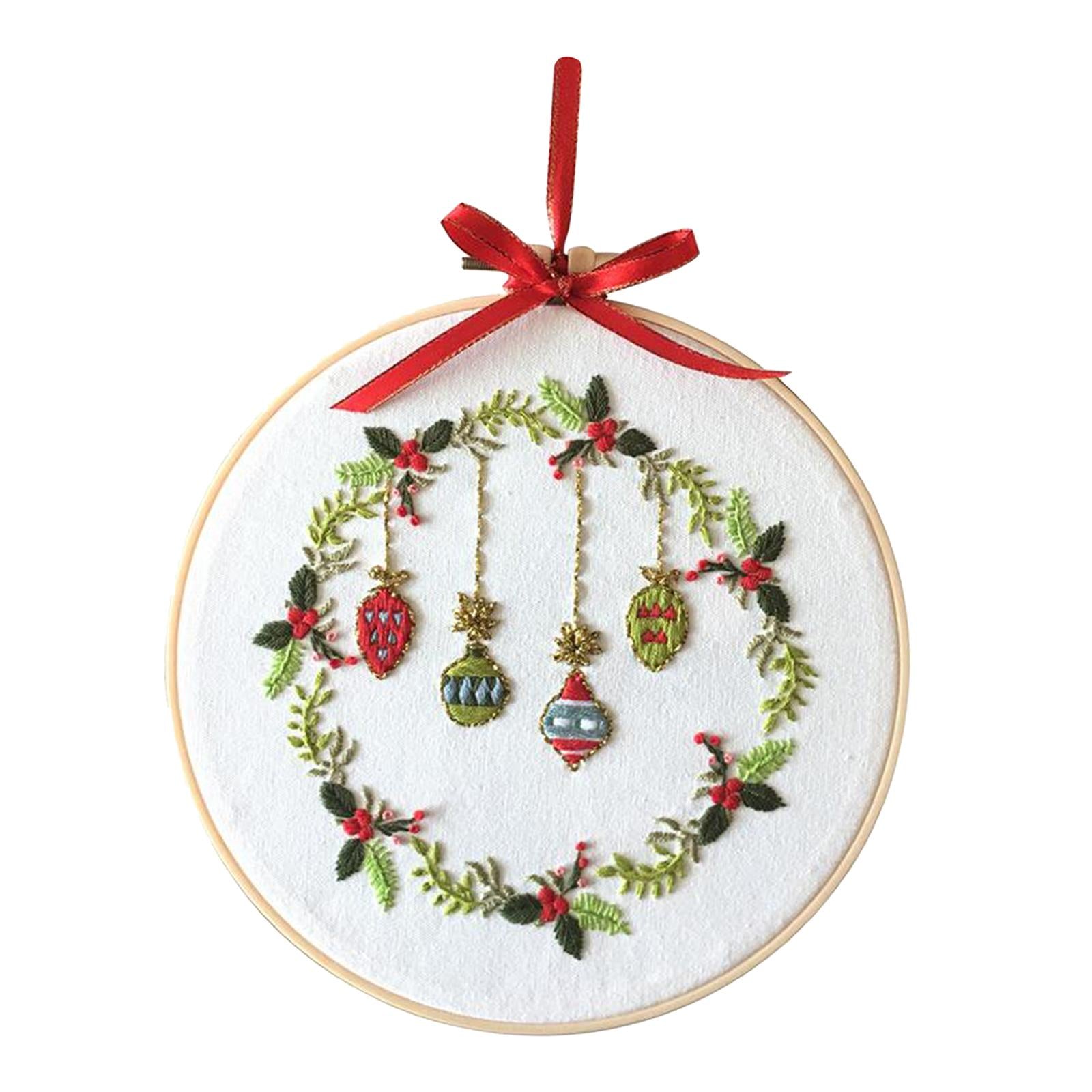 Embroidery Kit Hand Cross Stitch Material Home Decor Making Hoop Strawberry