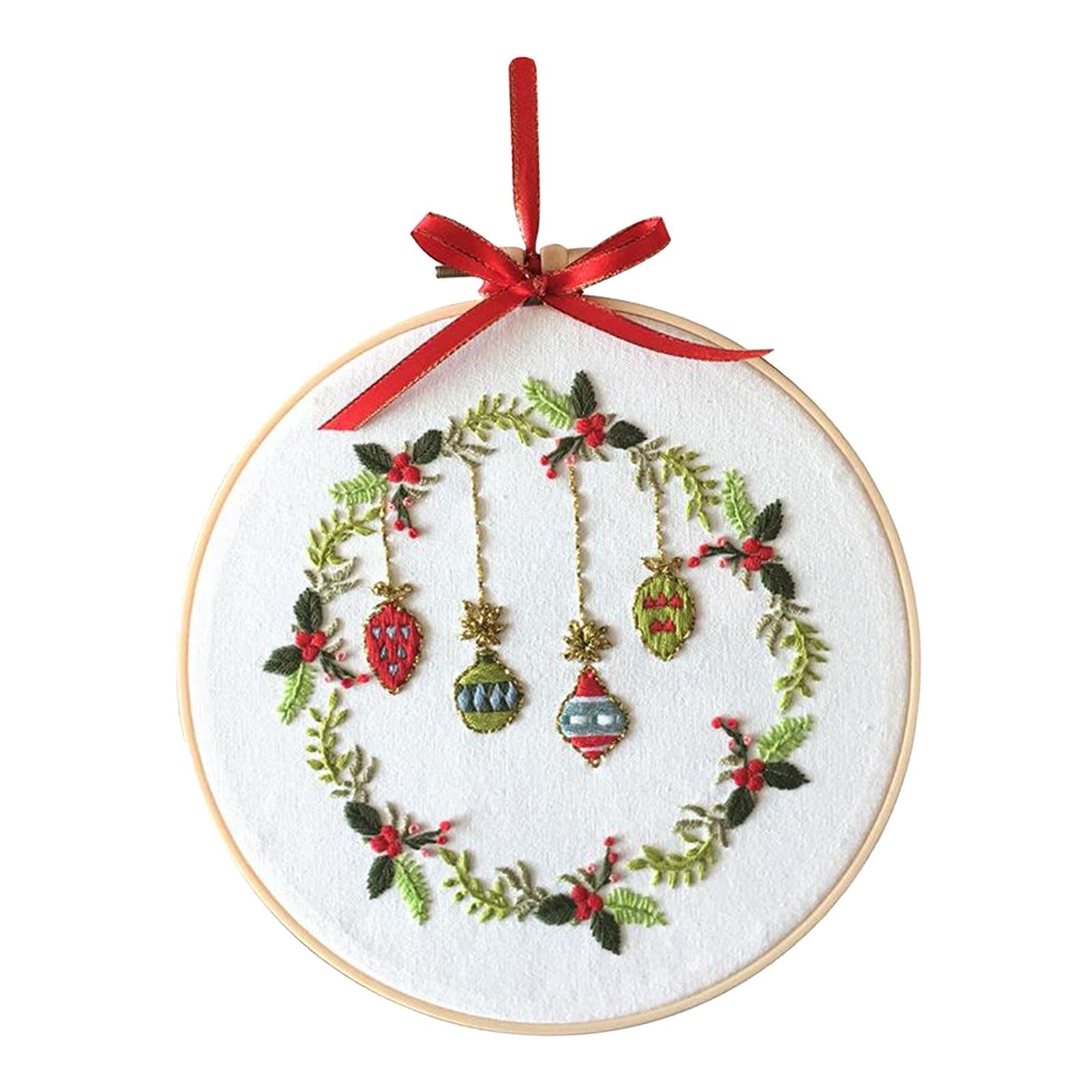 Embroidery Kit Hand Cross Stitch Material Home Decor Making Hoop Strawberry