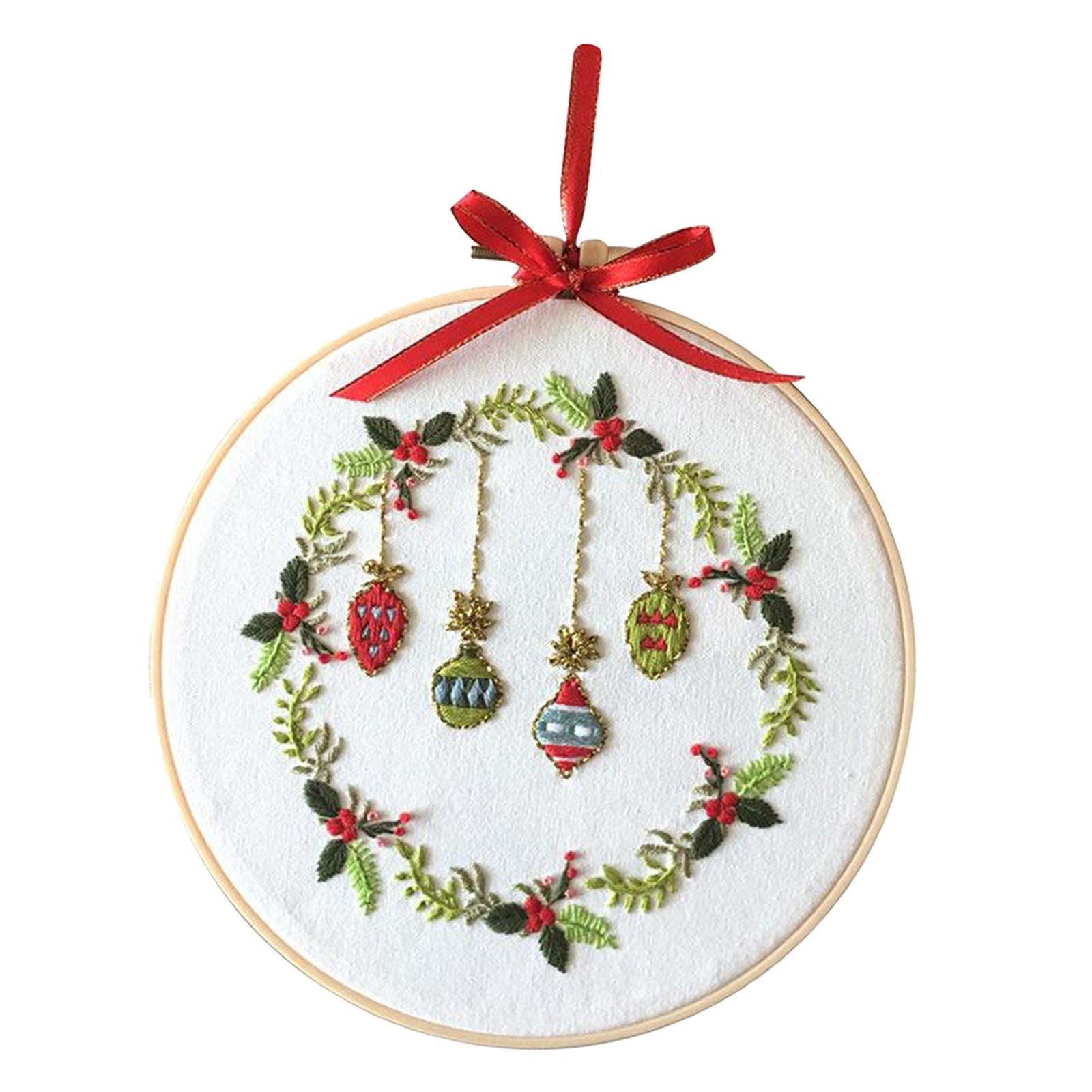 Embroidery Kit Hand Cross Stitch Material Home Decor Making Hoop Strawberry