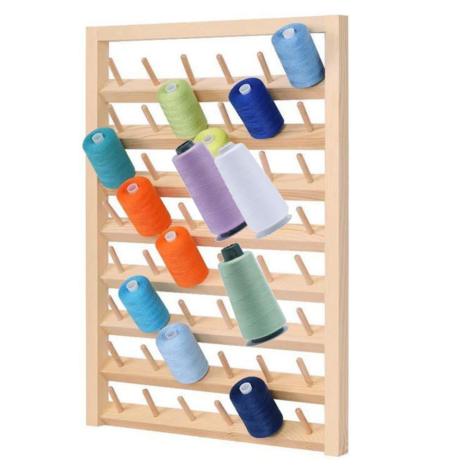30 Sewing Thread Spool Rack Embroidery Cone Holder Organizer Wooden Shelf