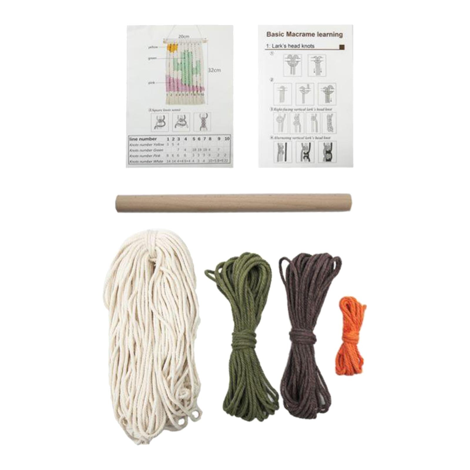 Macrame Cactus Wall Hanging Cotton Rope Tapestry Handmade DIY Craft Chic Art