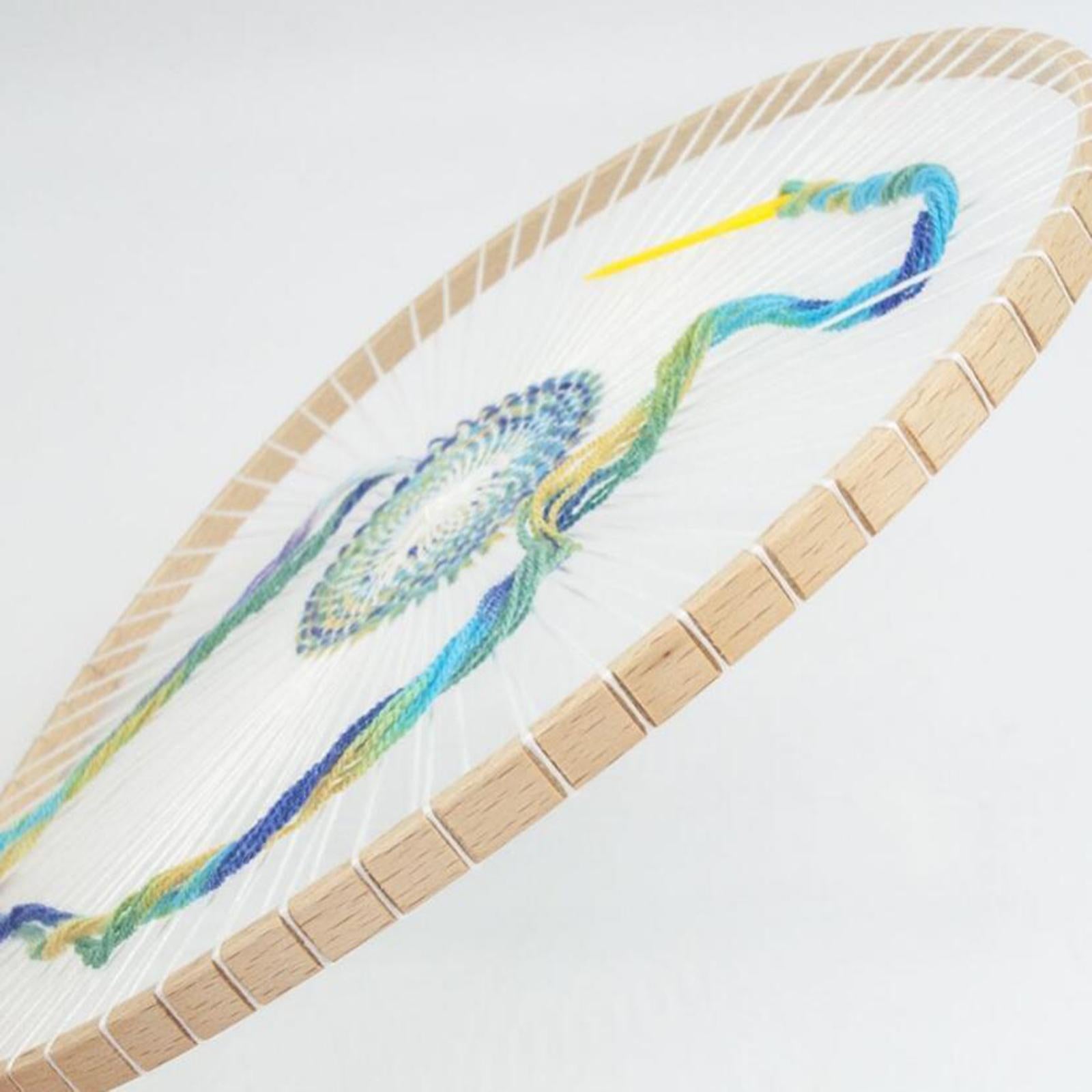 Handmade Wooden Weaving Machine Round Wooden Loom for Household DIY Home red wool suit