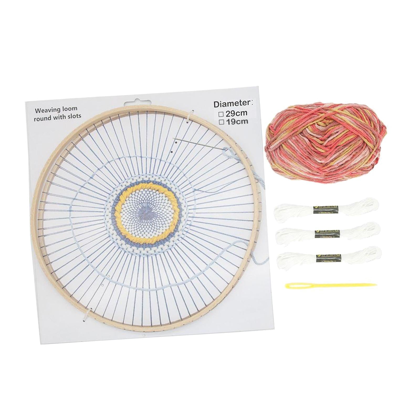 Handmade Wooden Weaving Machine Round Wooden Loom for Household DIY Home red wool suit