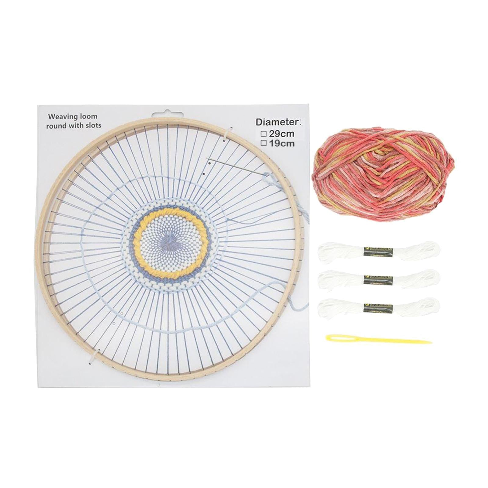 Handmade Wooden Weaving Machine Round Wooden Loom for Household DIY Home red wool suit