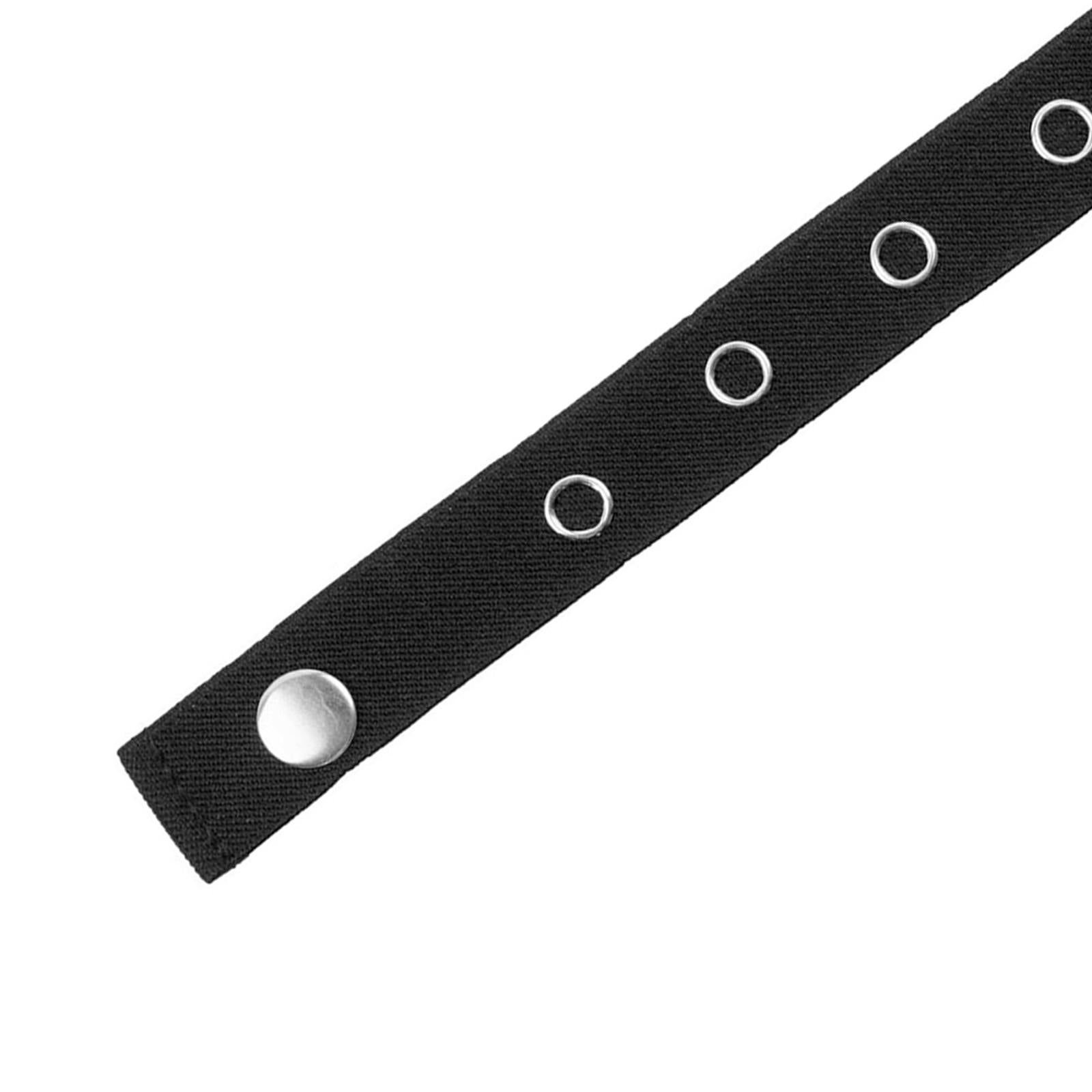 Unisex Belt Elastic Buckle-Free Stretch Adjustable Waist Belt Waistband Black