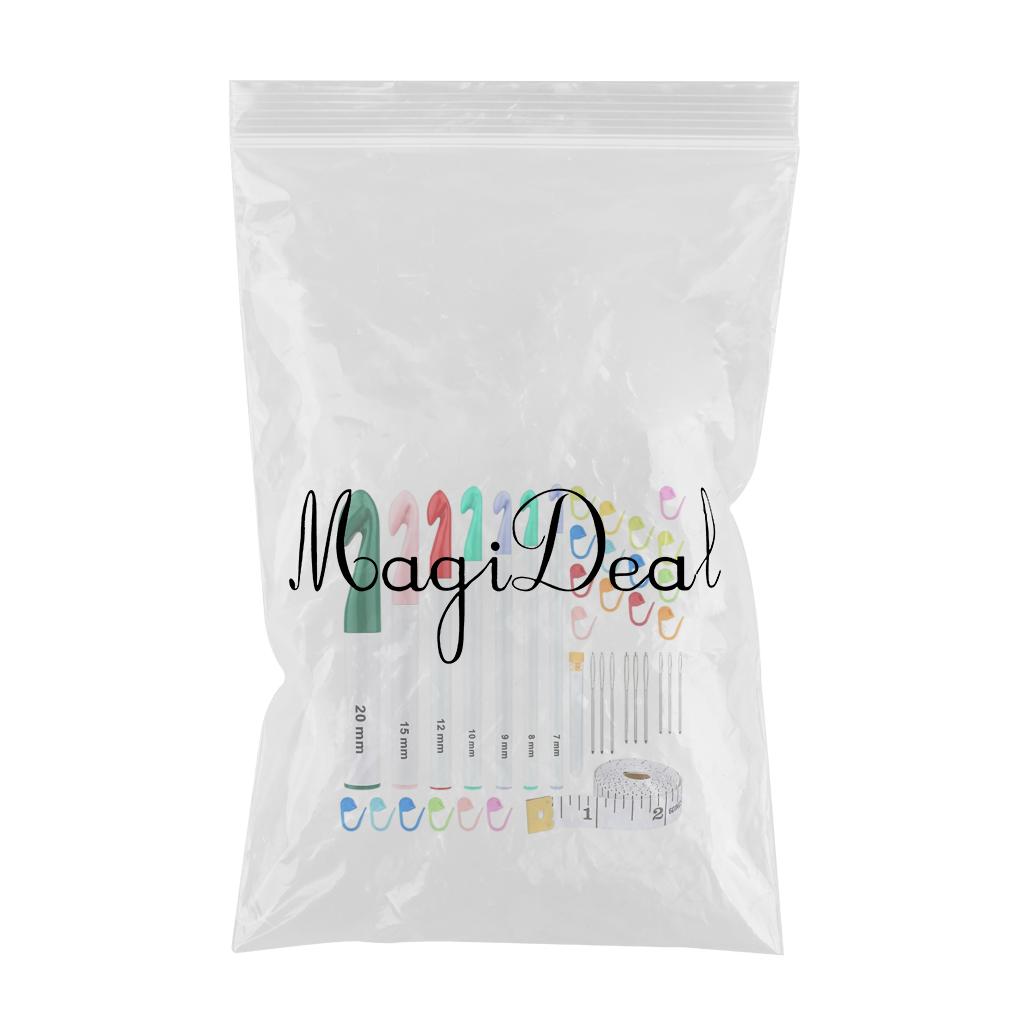 Crochet Hooks Kit Set Needles Tool Ergonomic Grip Large-Eye Blunt Needles