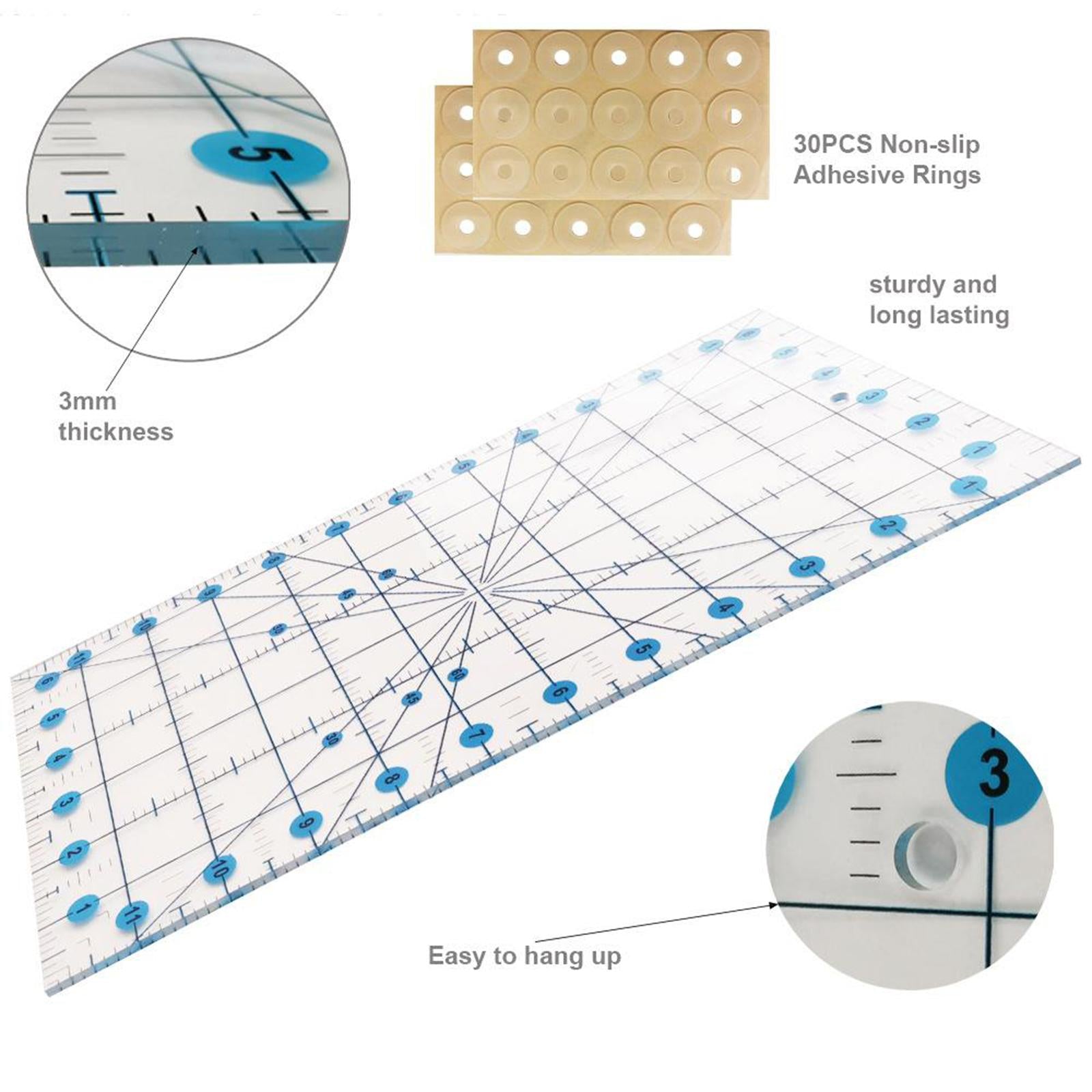 Transparent Acrylic Rectangle Quilting Ruler Easy Patchwork Tool 6.5x12in