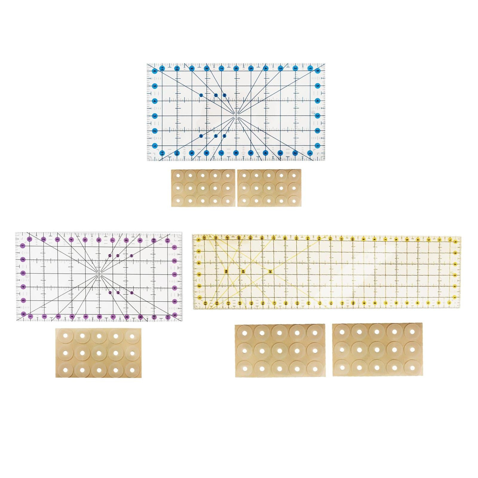 Transparent Acrylic Rectangle Quilting Ruler Easy Patchwork Tool 6.5x12in