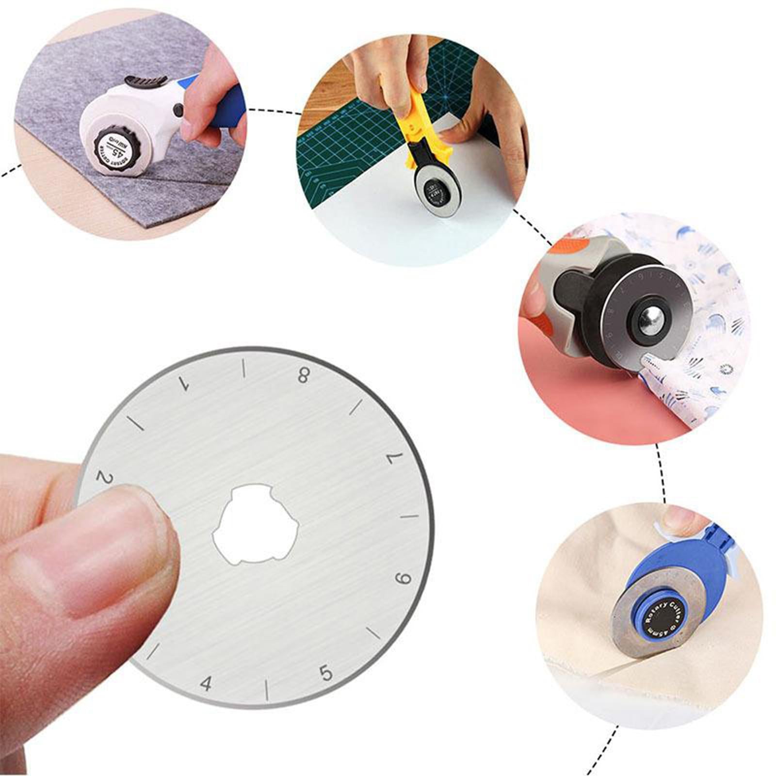 45mm Round Rotary Trimmer Blades Kit for Fabric Leather Sharp 5Pcs 02