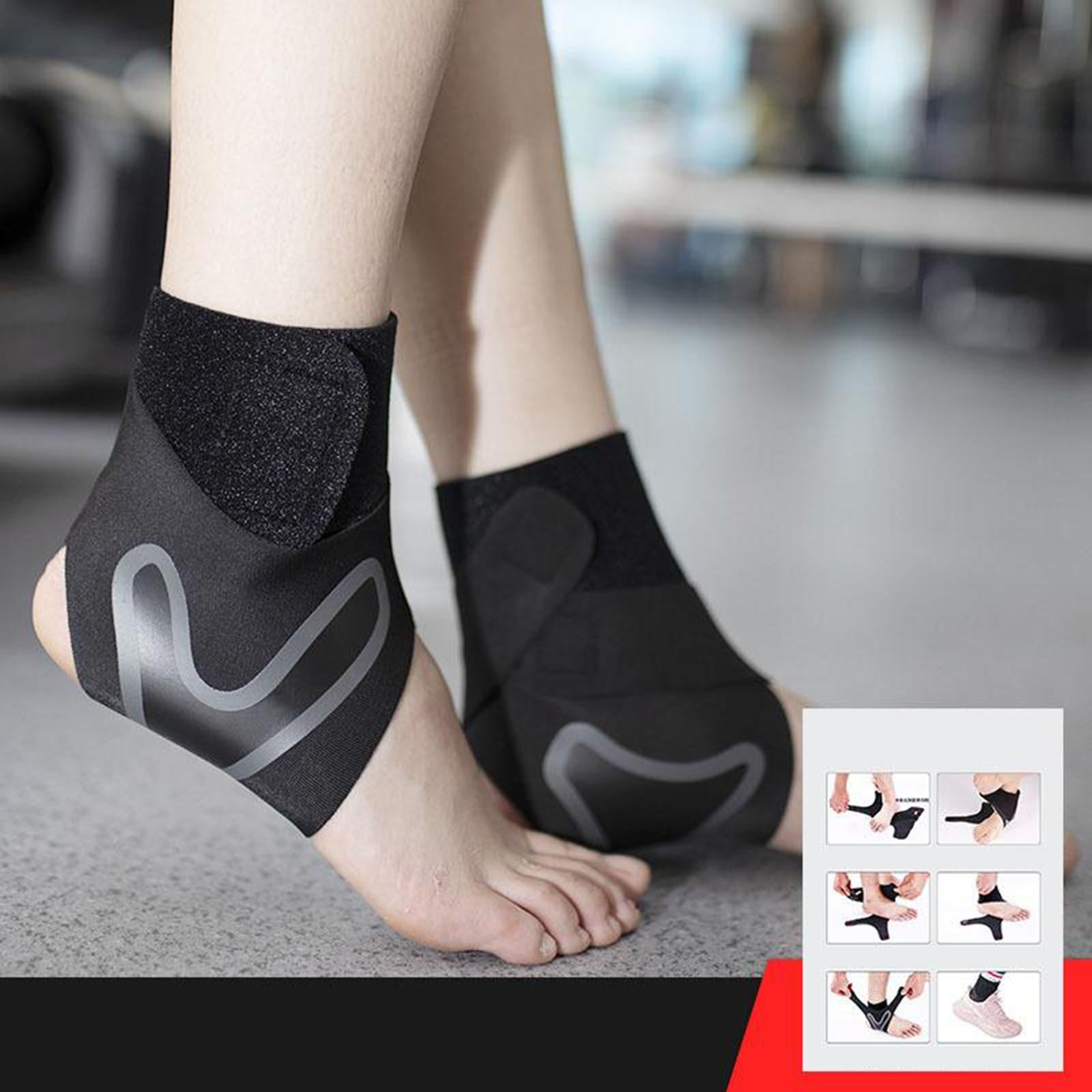 Foot Ankle Support Brace Strap Compression Bandage Basketball Protector L