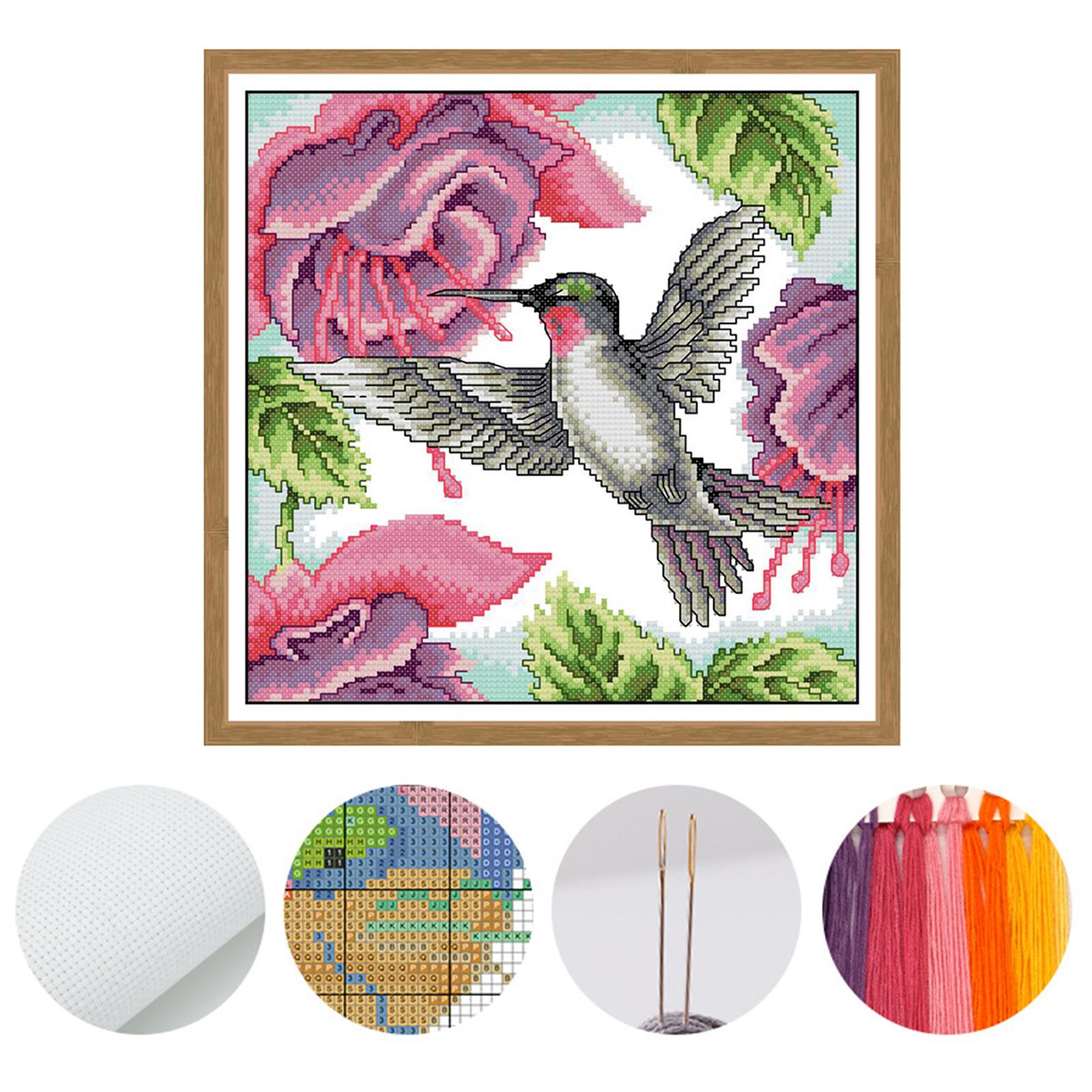 Cross Stitch Kits Beginners Embroidery Starter Kit Cross-Stitch Supplies 11CT 35x35cm