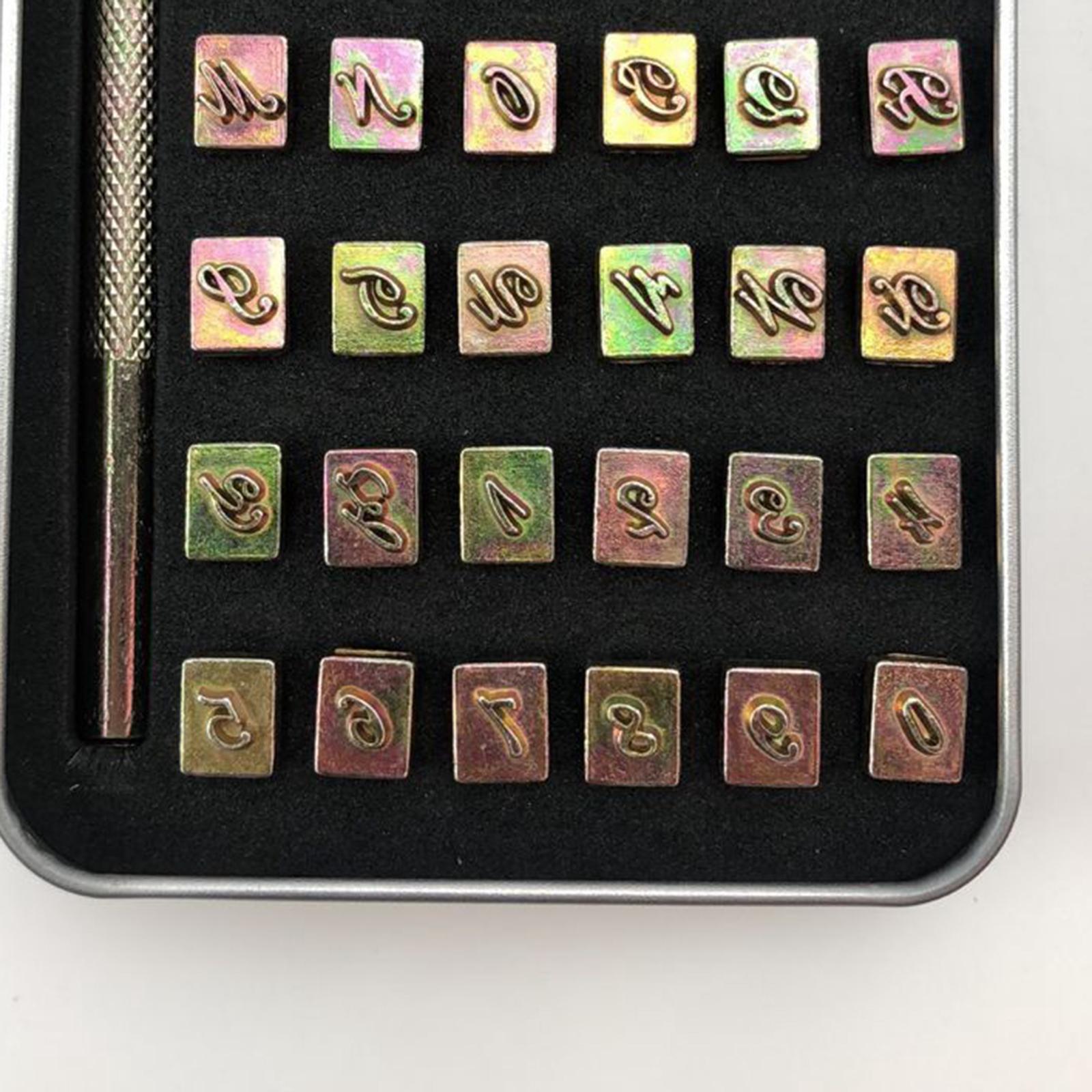 36Pc Letter & Number Punch Stamp Metal Alphabet Stamping Pressing Kit Tools