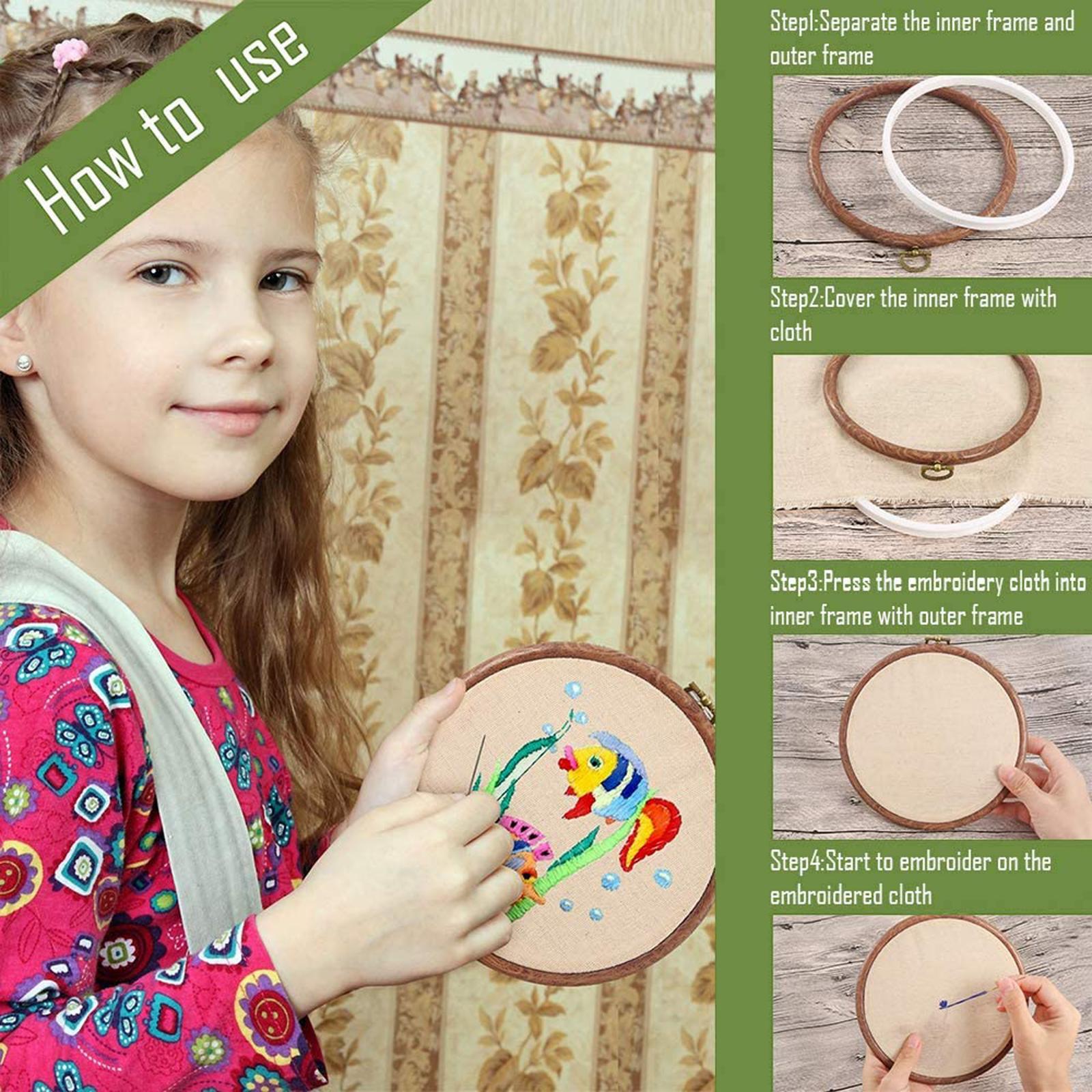 Embroidery Resin Hoops Oval Hanging Cross Stitch Hoop Frames 15x19cm