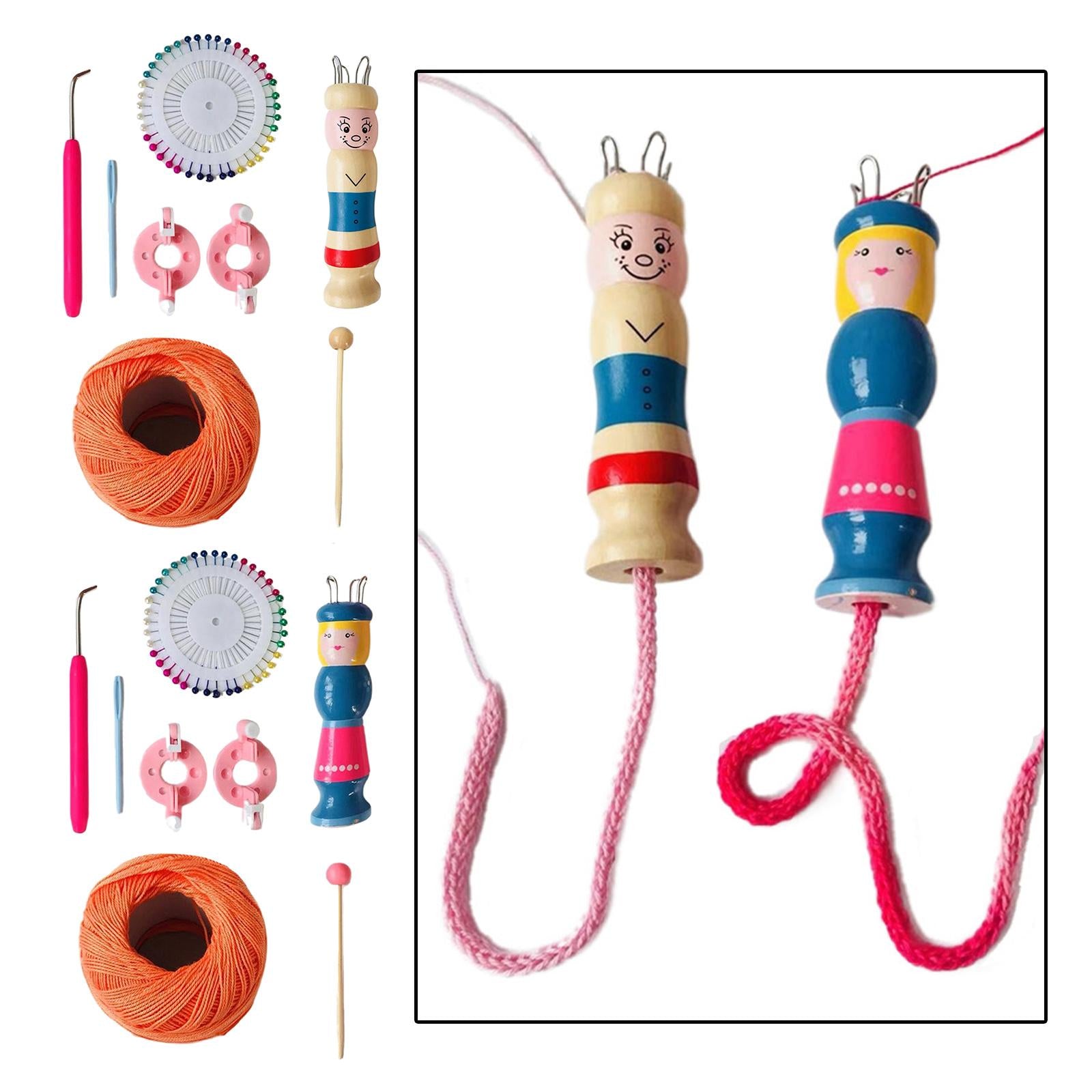 Wooden Handy Knitting Loom Set Handmade Doll Wool Yarn Weave Craft Kit A