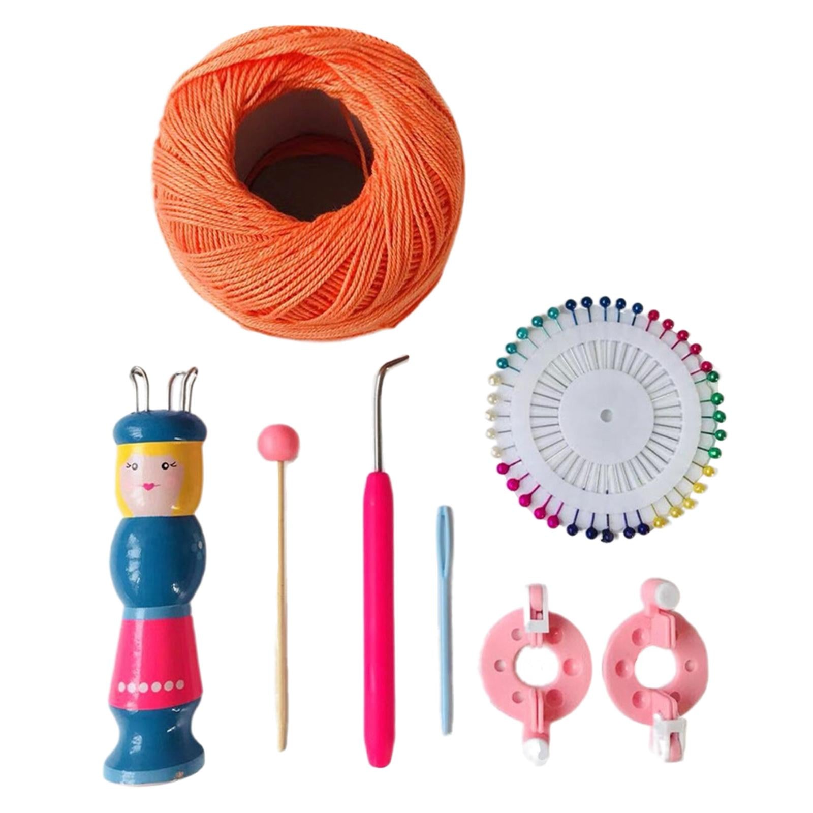 Wooden Handy Knitting Loom Set Handmade Doll Wool Yarn Weave Craft Kit B