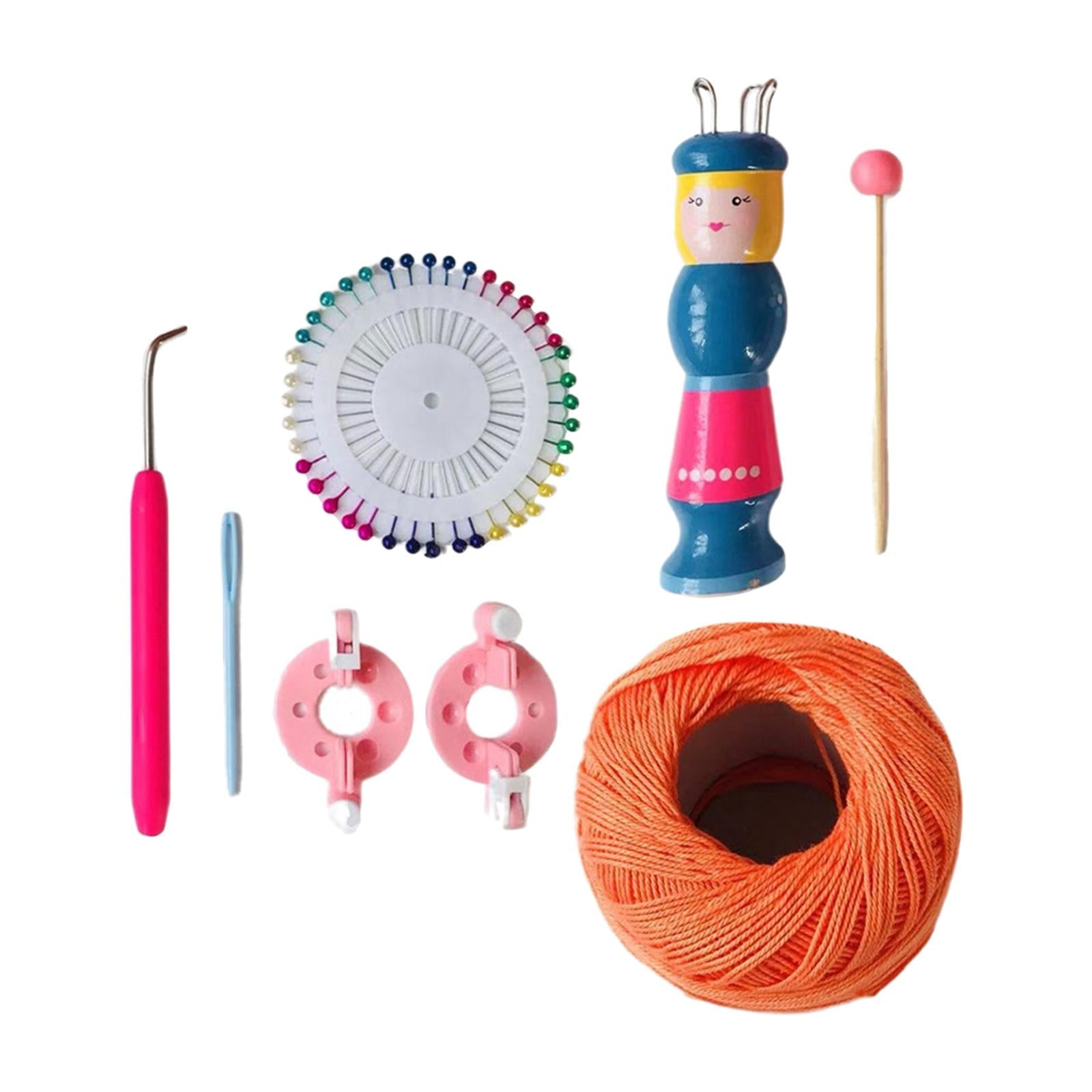 Wooden Handy Knitting Loom Set Handmade Doll Wool Yarn Weave Craft Kit B