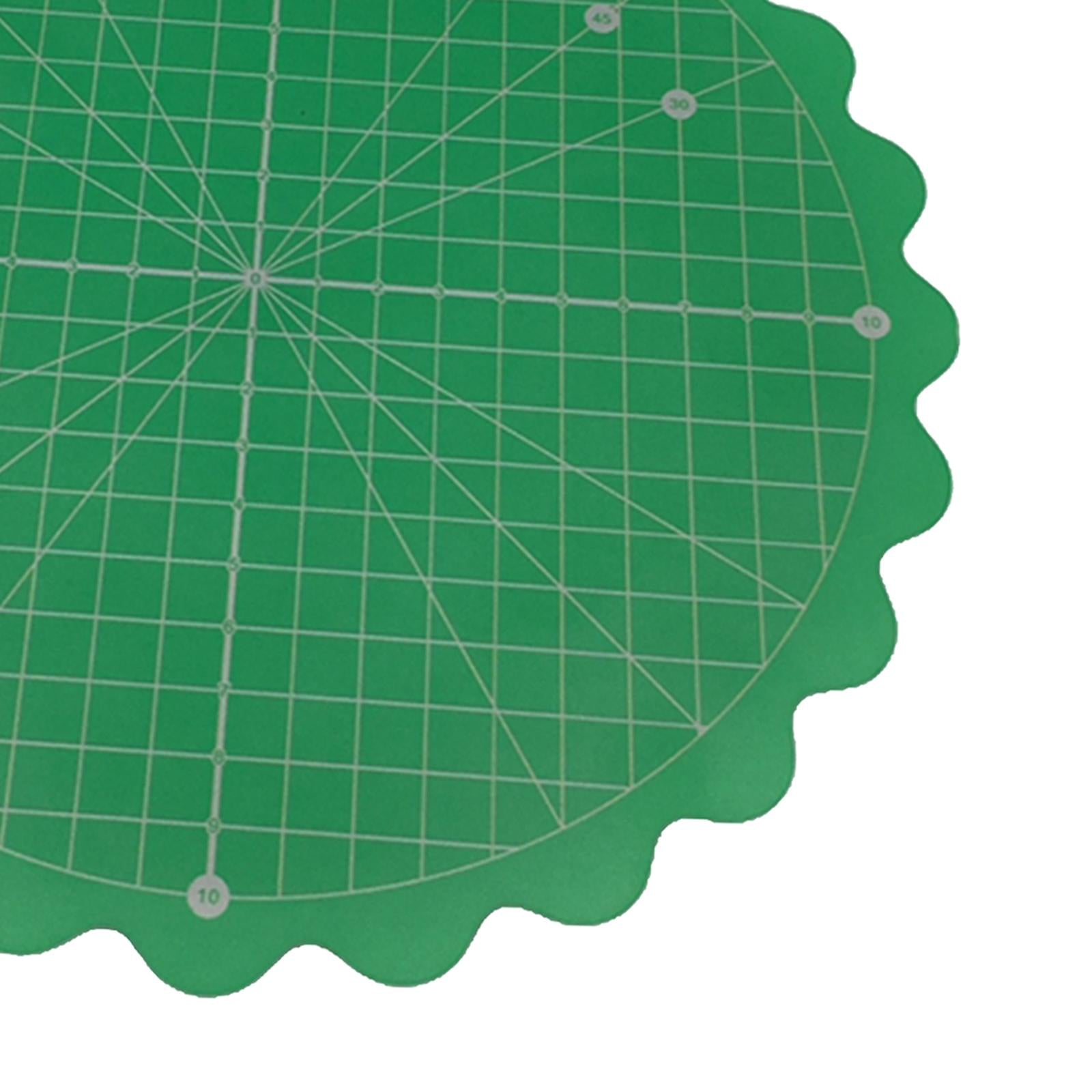 Cutting Mat 8 Inch Round Self Healings Grid Pad Fabric Engraving Craft Green