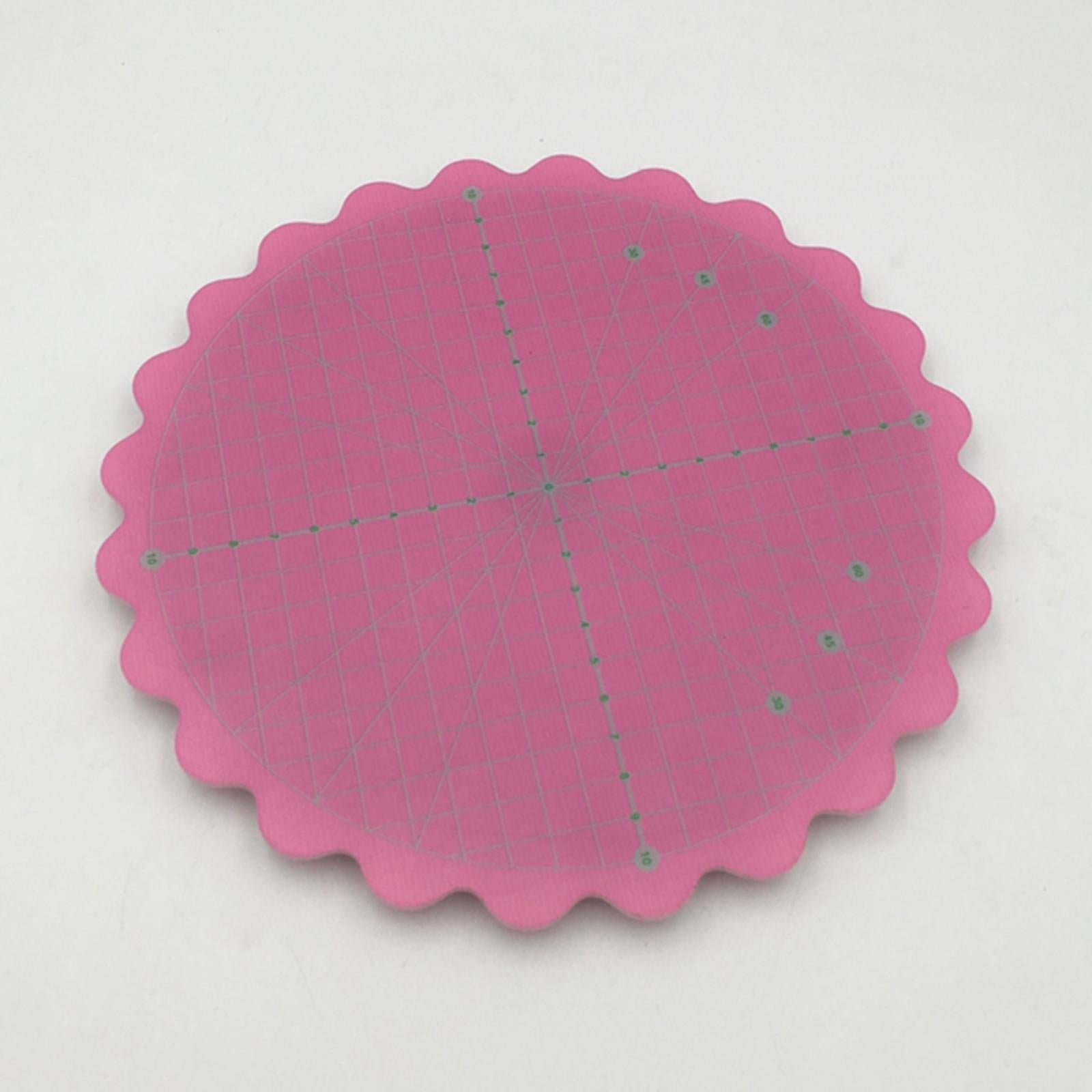 Cutting Mat 8 Inch Round Self Healings Grid Pad Fabric Engraving Craft Pink