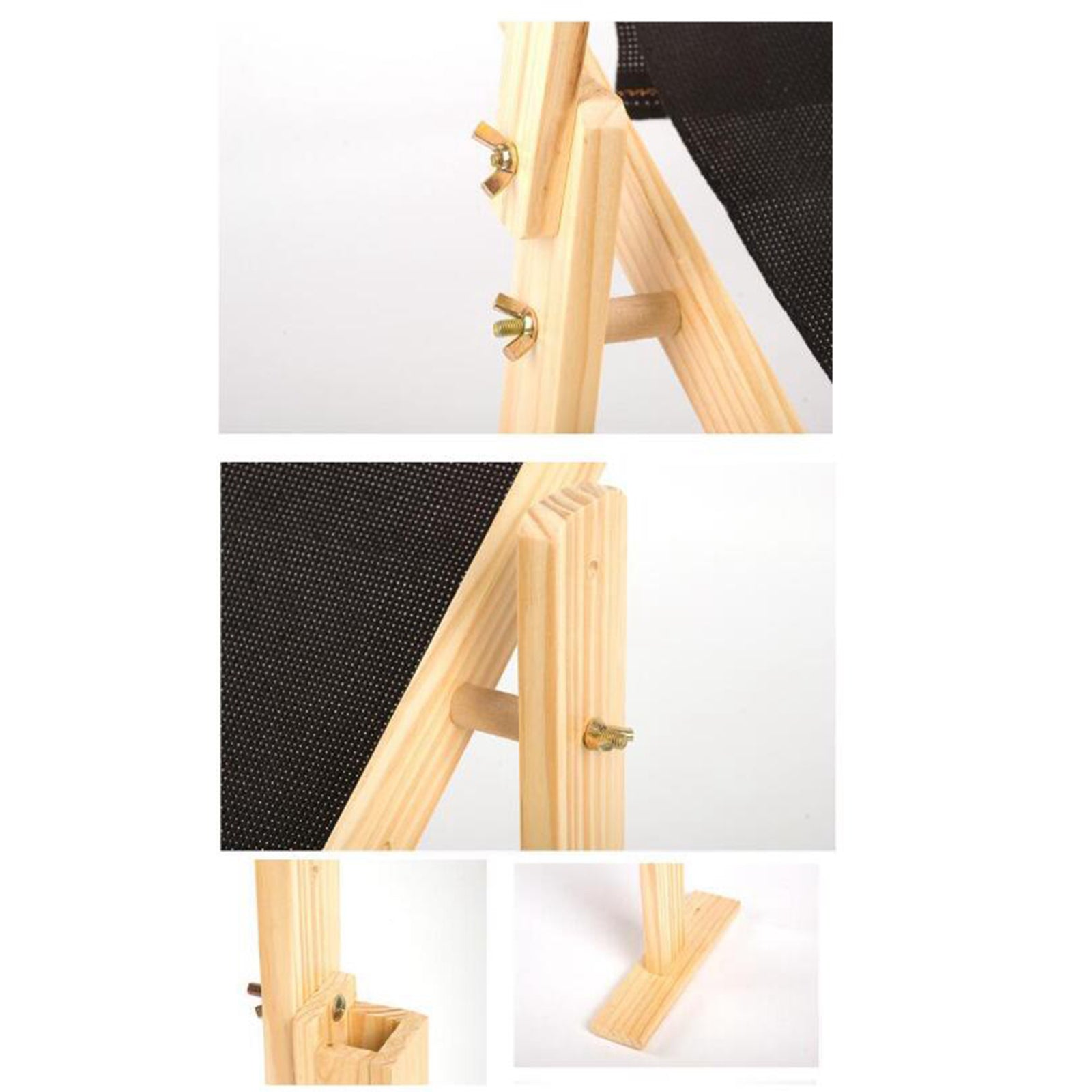 Vintage Style Wooden Needlework Work Table Rack Embroidery Frame Beige