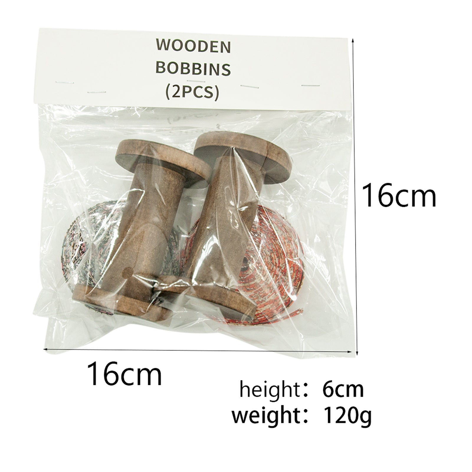 2Pack Natural Wooden Bobbins Thread Spools Sewing Trims Floss Storage Winder