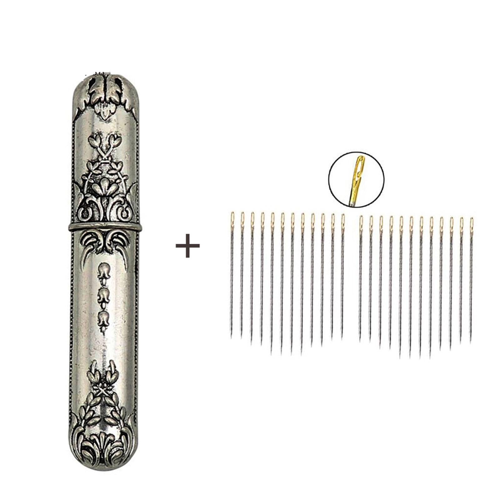 Self-threading Needles Sewing Needles Storage Case Silver 24Pcs Needles