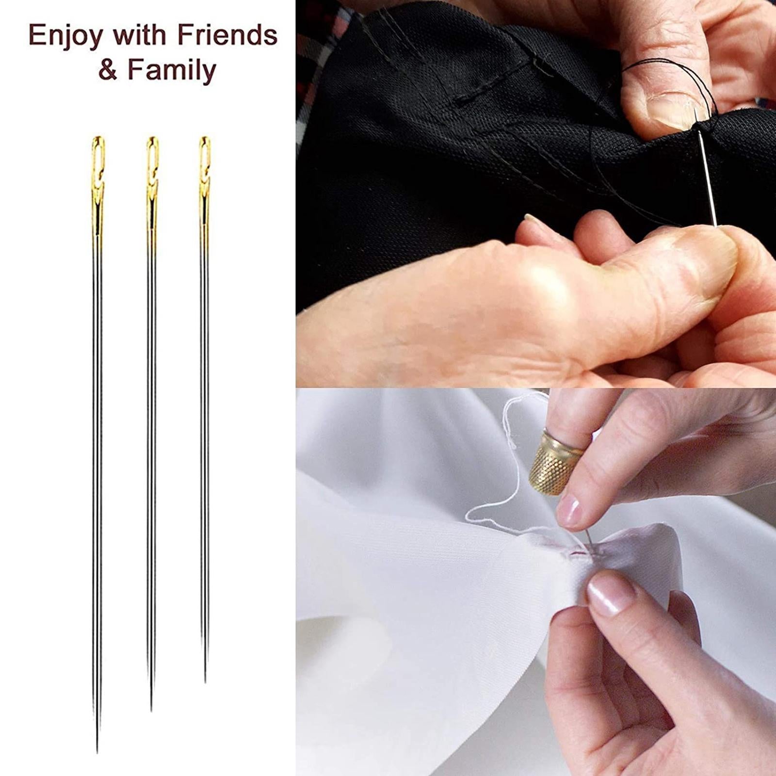 Self-threading Needles Sewing Needles Storage Case Bronze 24Pcs Needles