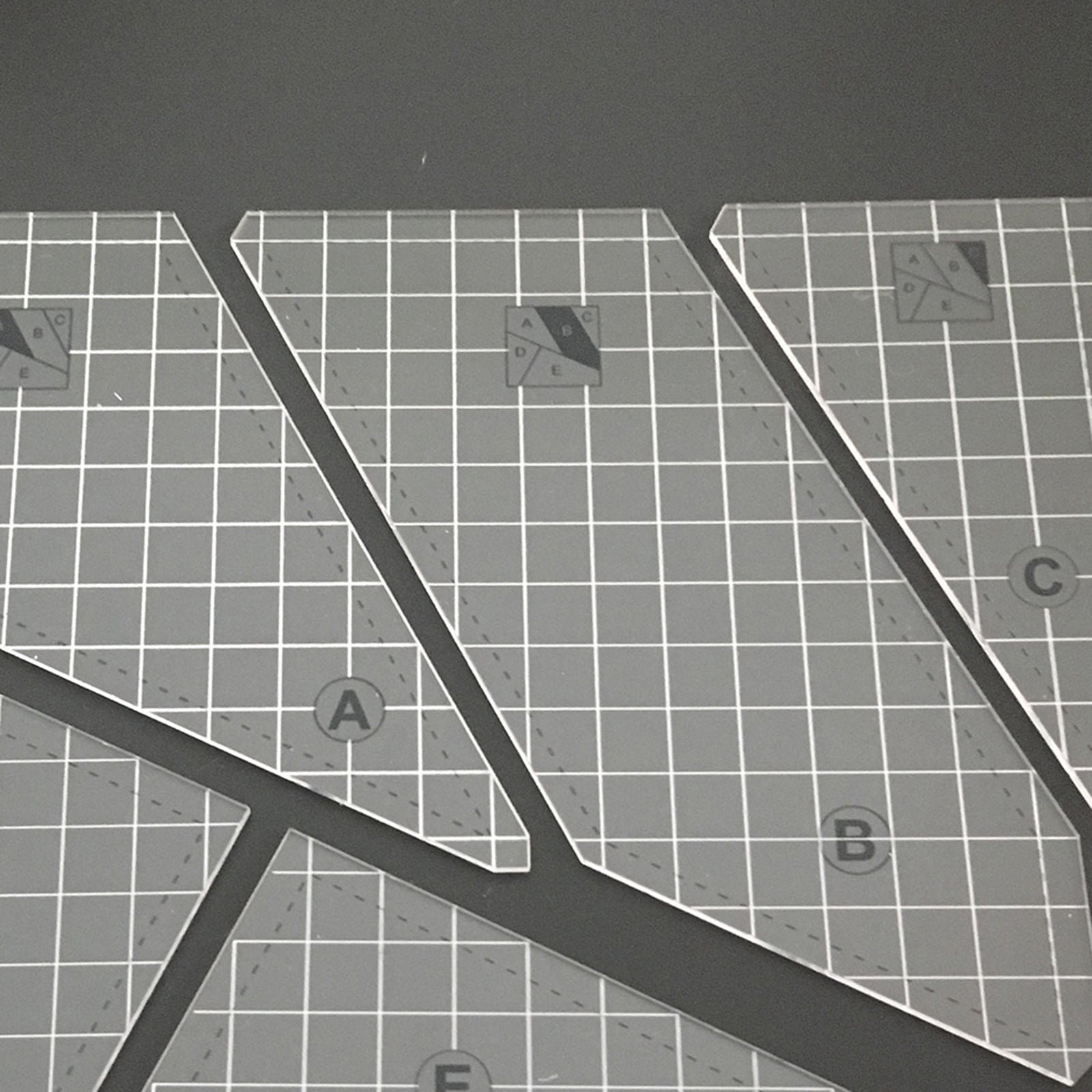Transparent Multi-function Quilting Sewing Ruler Template Sewing Craft 5pcs