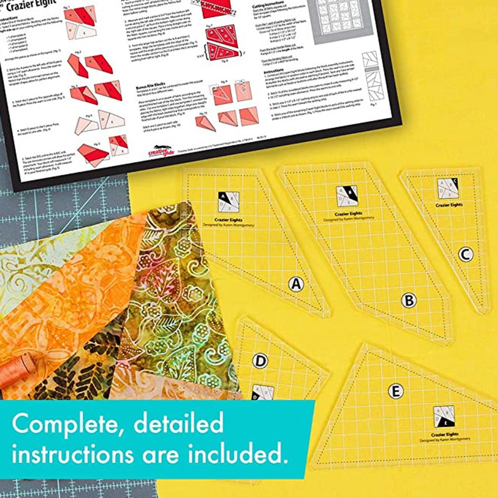 Transparent Multi-function Quilting Sewing Ruler Template Sewing Craft 3pcs