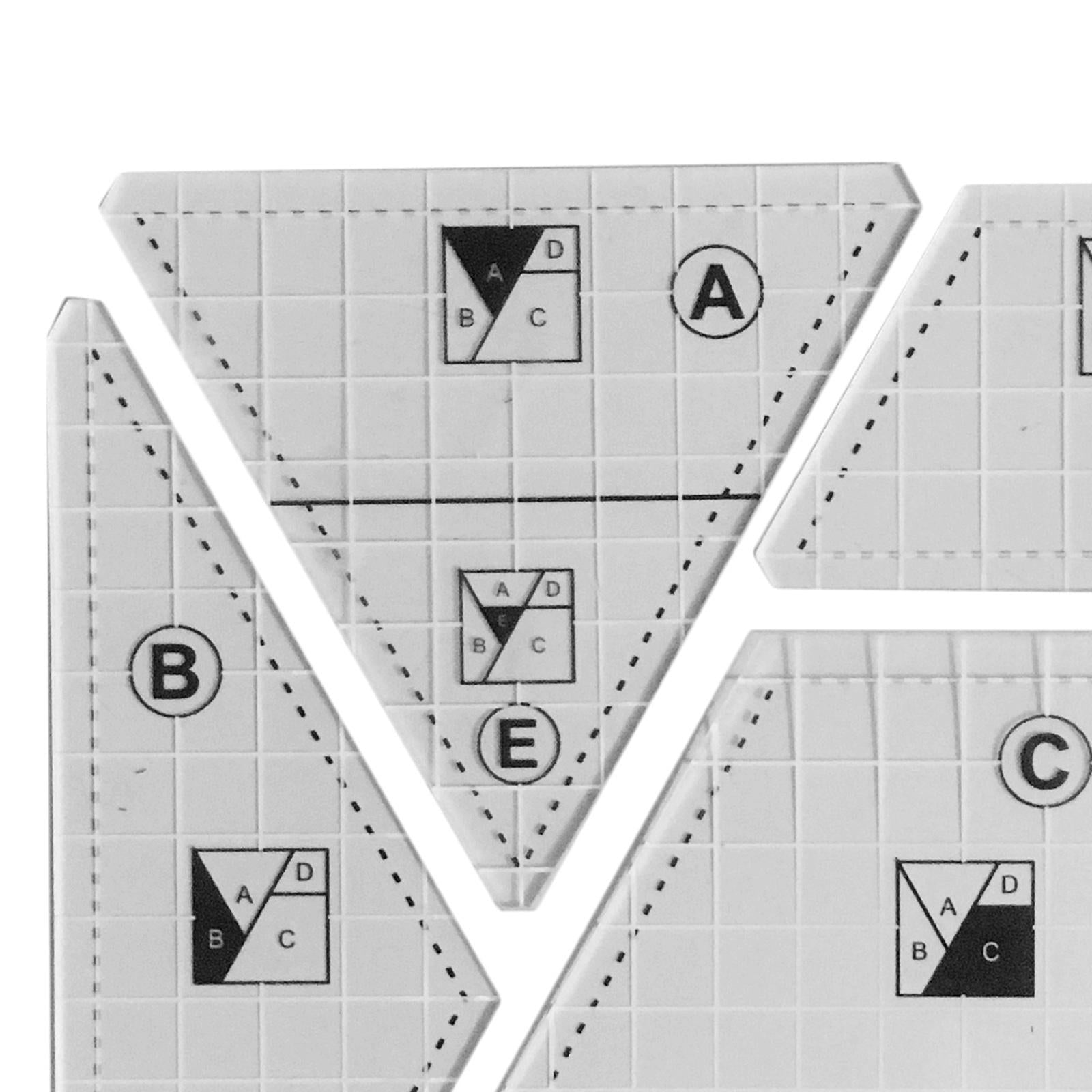 Transparent Multi-function Quilting Sewing Ruler Template Sewing Craft 4pcs