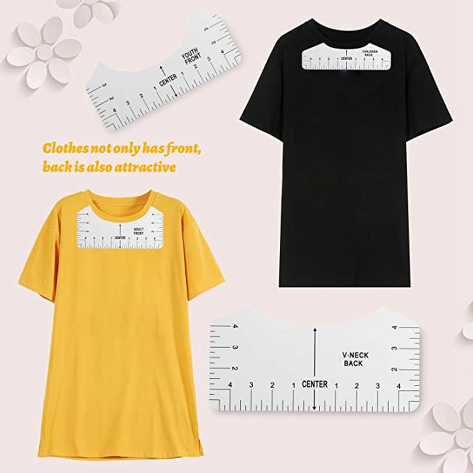 T-Shirt Ruler Tool Alignment Craft Tool Guide For Center Designs 7PCS White