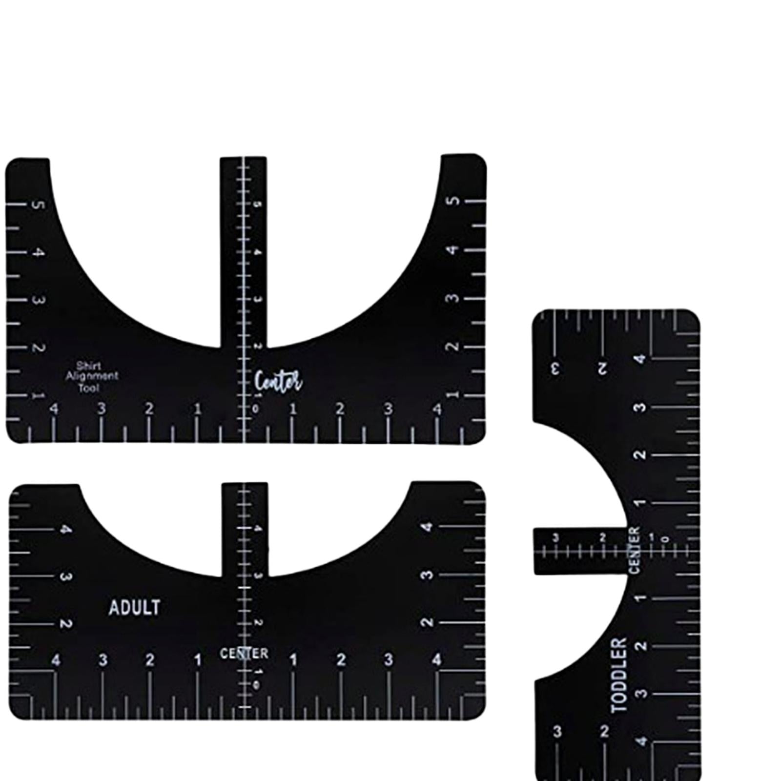 T-Shirt Ruler Tool Alignment Craft Tool Guide For Center Designs 5PCS Black