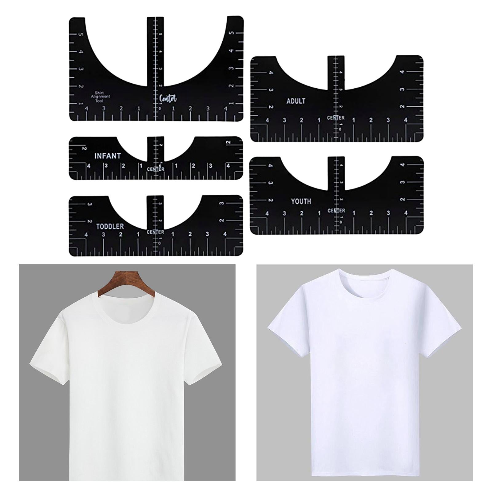 T-Shirt Ruler Tool Alignment Craft Tool Guide For Center Designs 5PCS Black