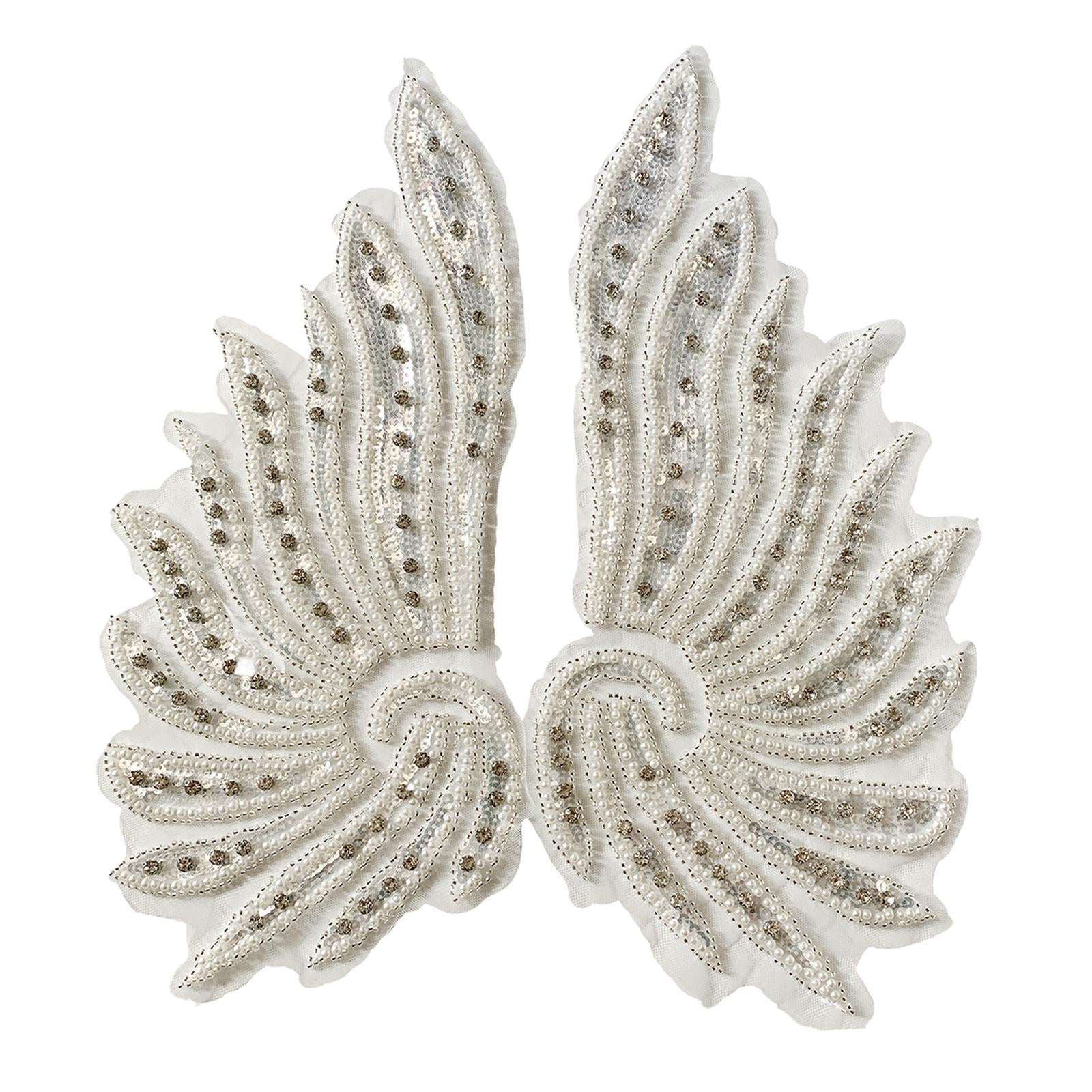 Crystal Sewing Beaded Collar Sequin Applique Design Patch Patches Trim