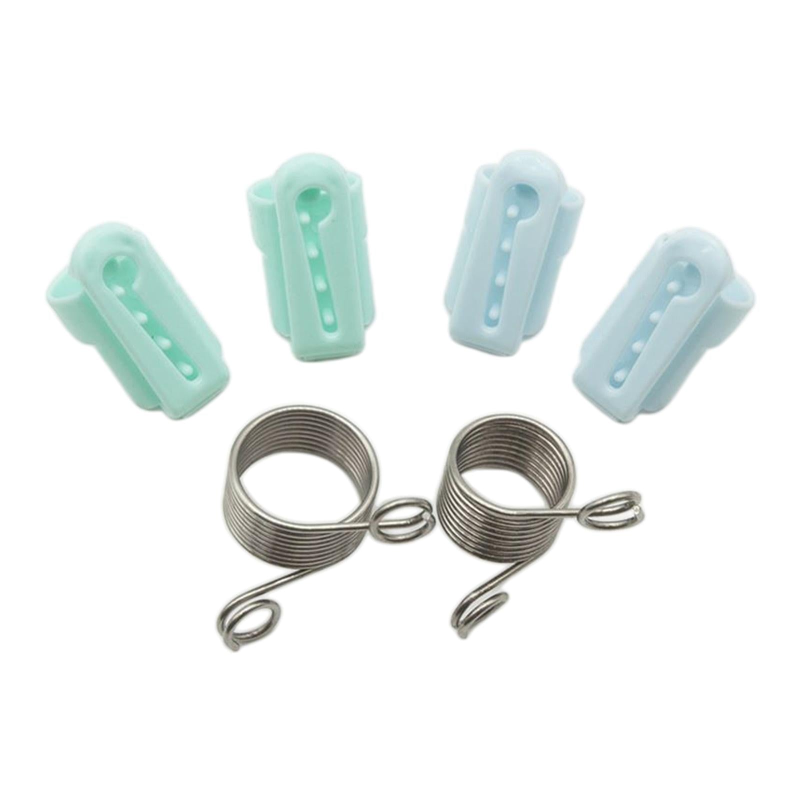 5x Finger Thimble Yarn Guide Needle Ring Type Knitting Tool Green Blue