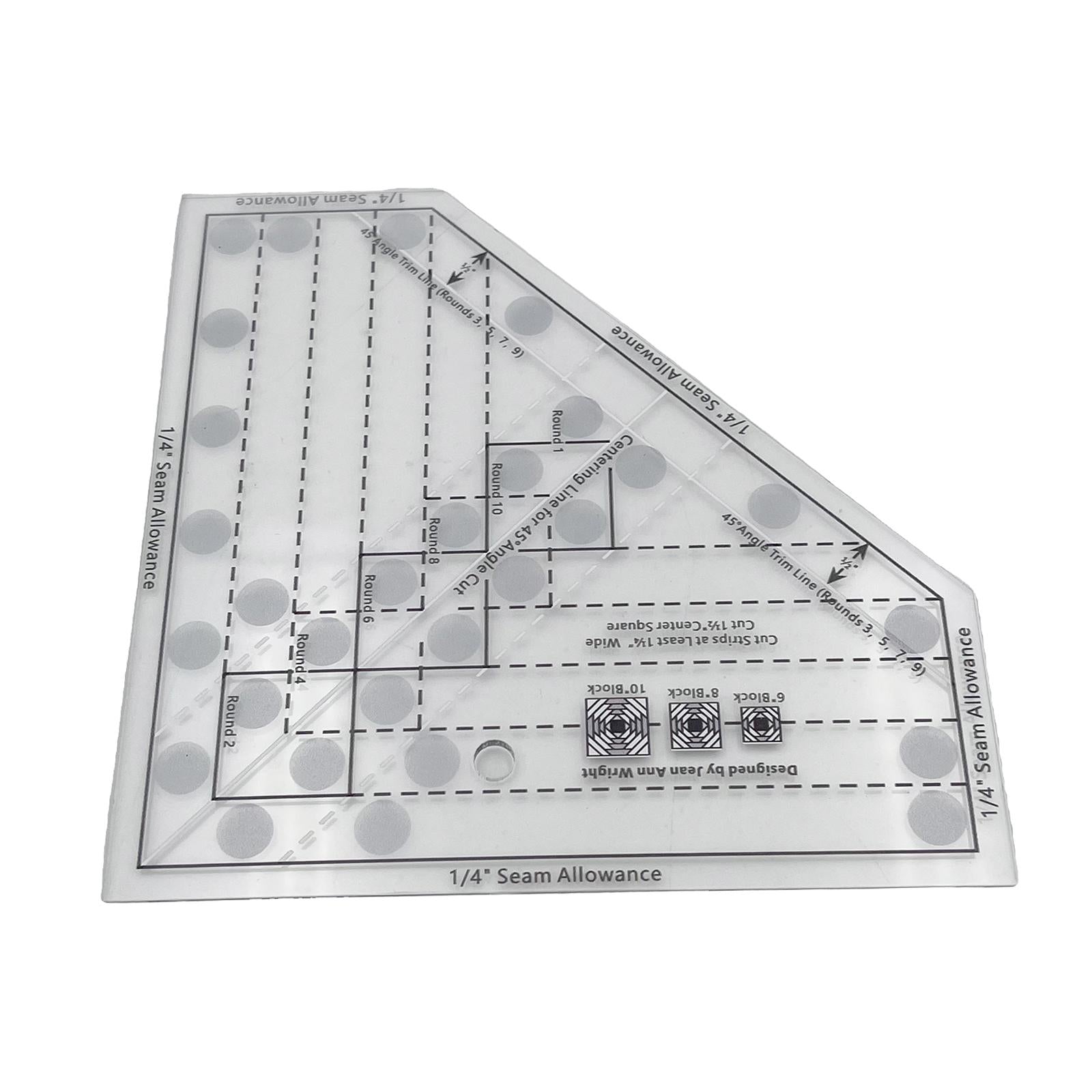 Cutting Cloth Ruler for Patchwork Sewing Quilting Yardstick 170x170mm A