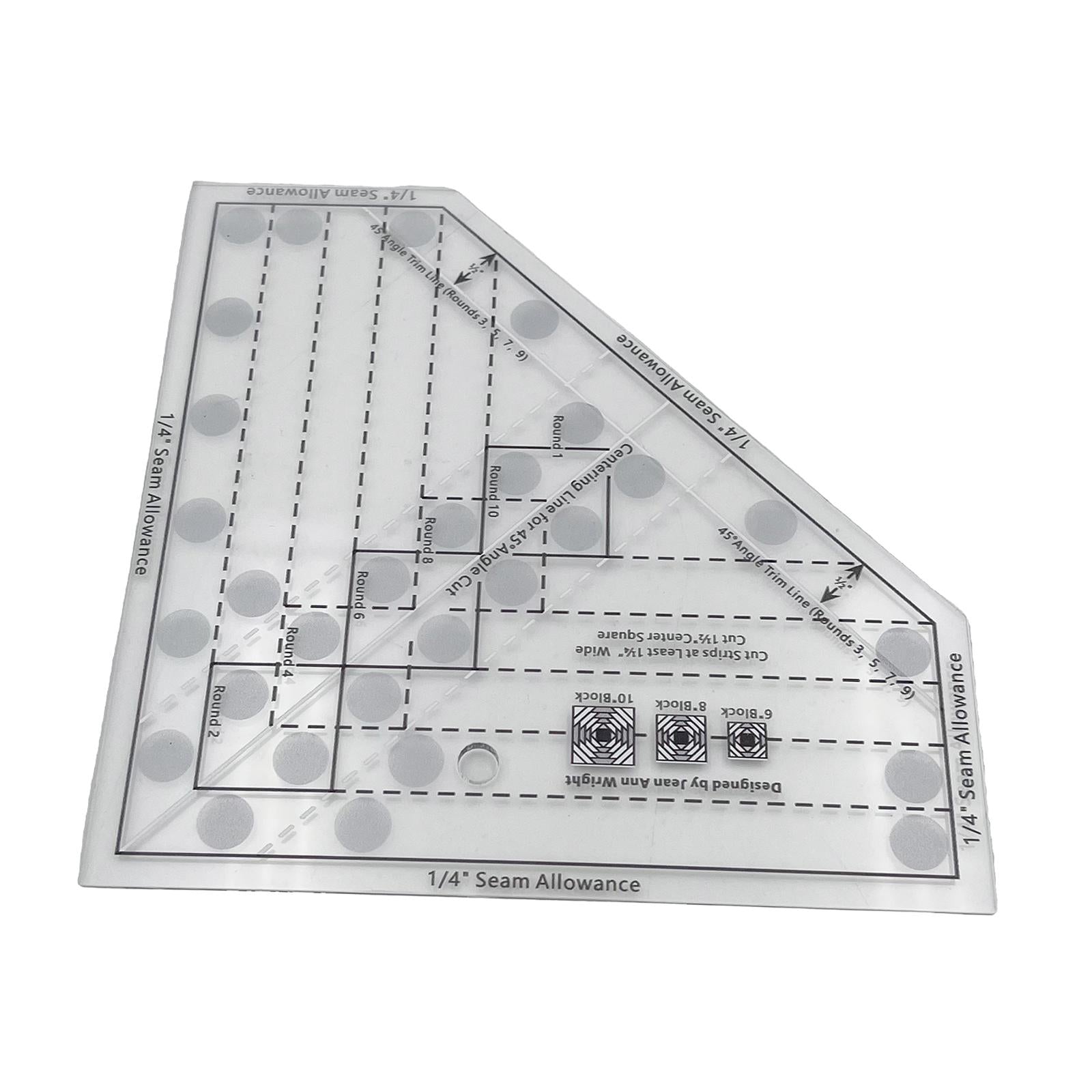 Cutting Cloth Ruler for Patchwork Sewing Quilting Yardstick 170x170mm A