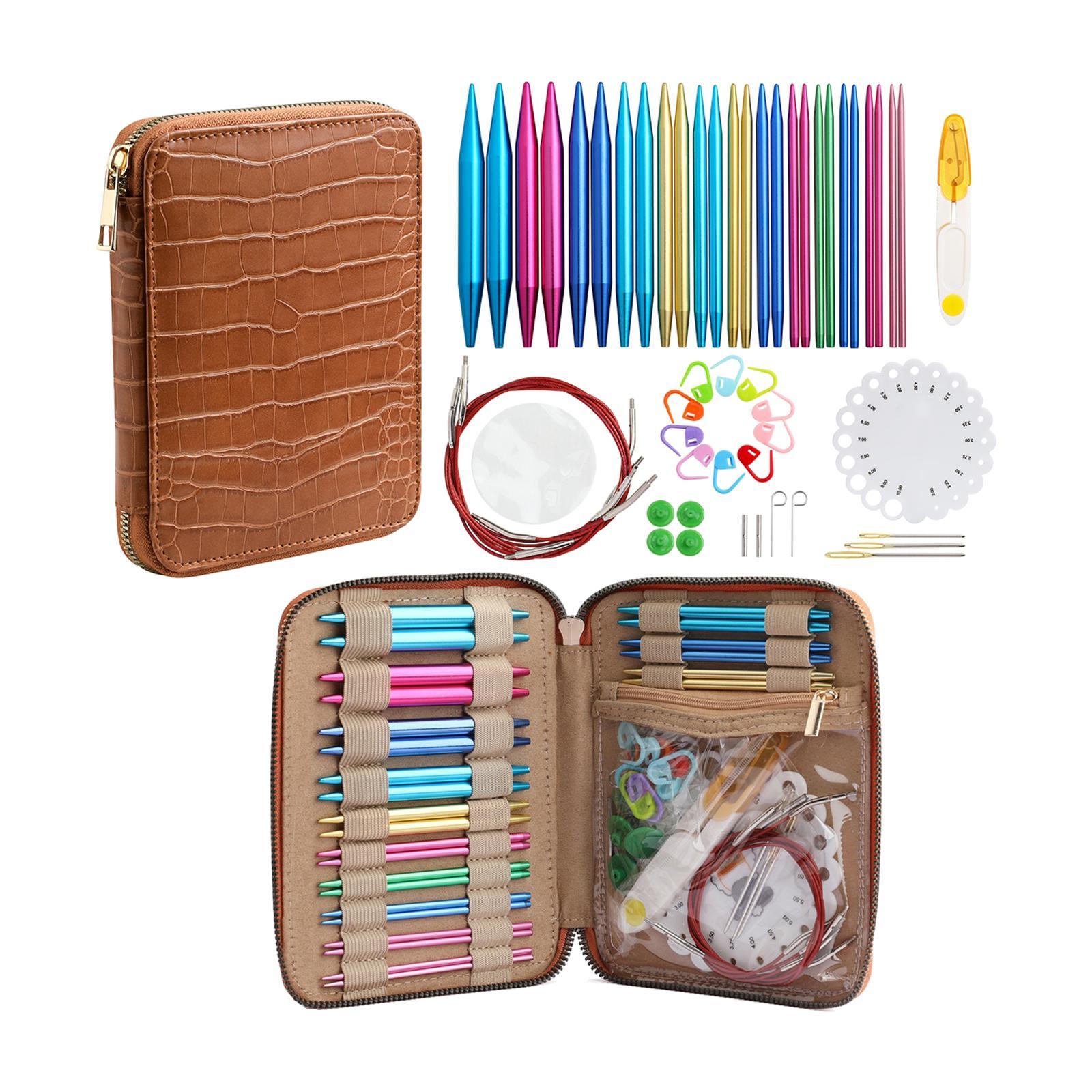 All In one Crochet Hooks Circular Needles 2.75mm-10mm Weaving Tools Yellow