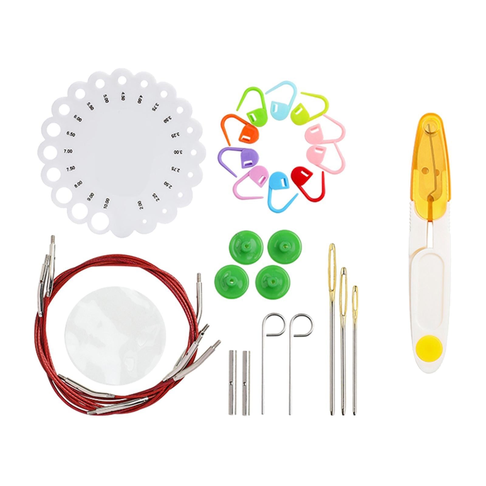 All In one Crochet Hooks Circular Needles 2.75mm-10mm Weaving Tools Yellow